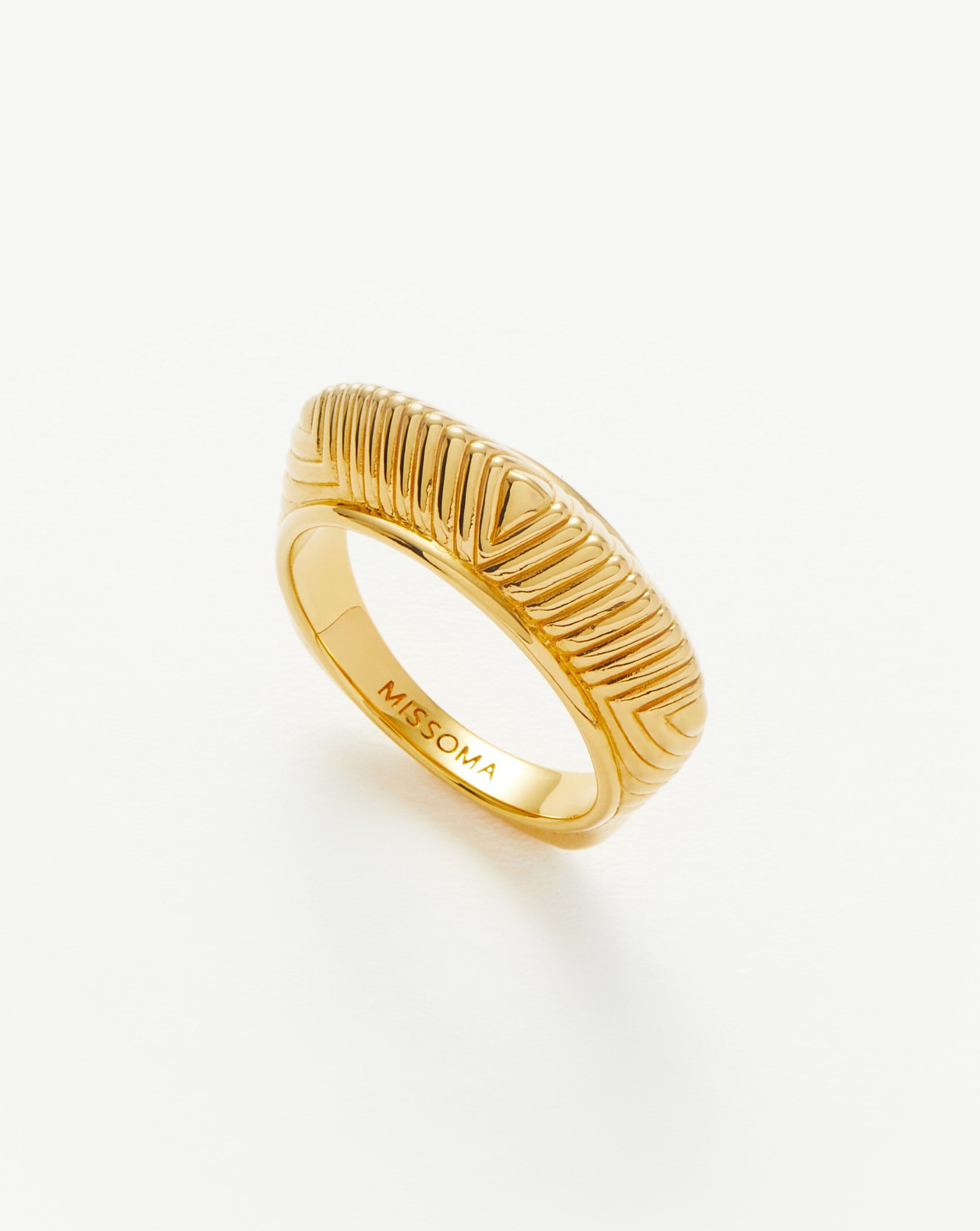 Geometric Dome Stacking Ring in 18k Gold Vermeil | Hera Jewelry
