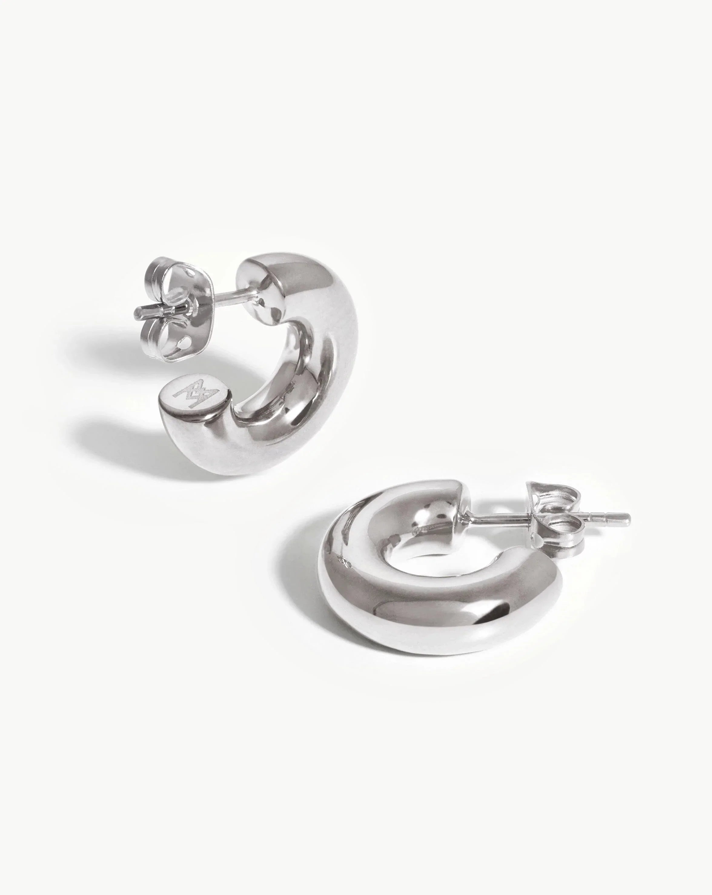 Chunky Small Hoop Earrings | Silver Plated for Everyday Wear