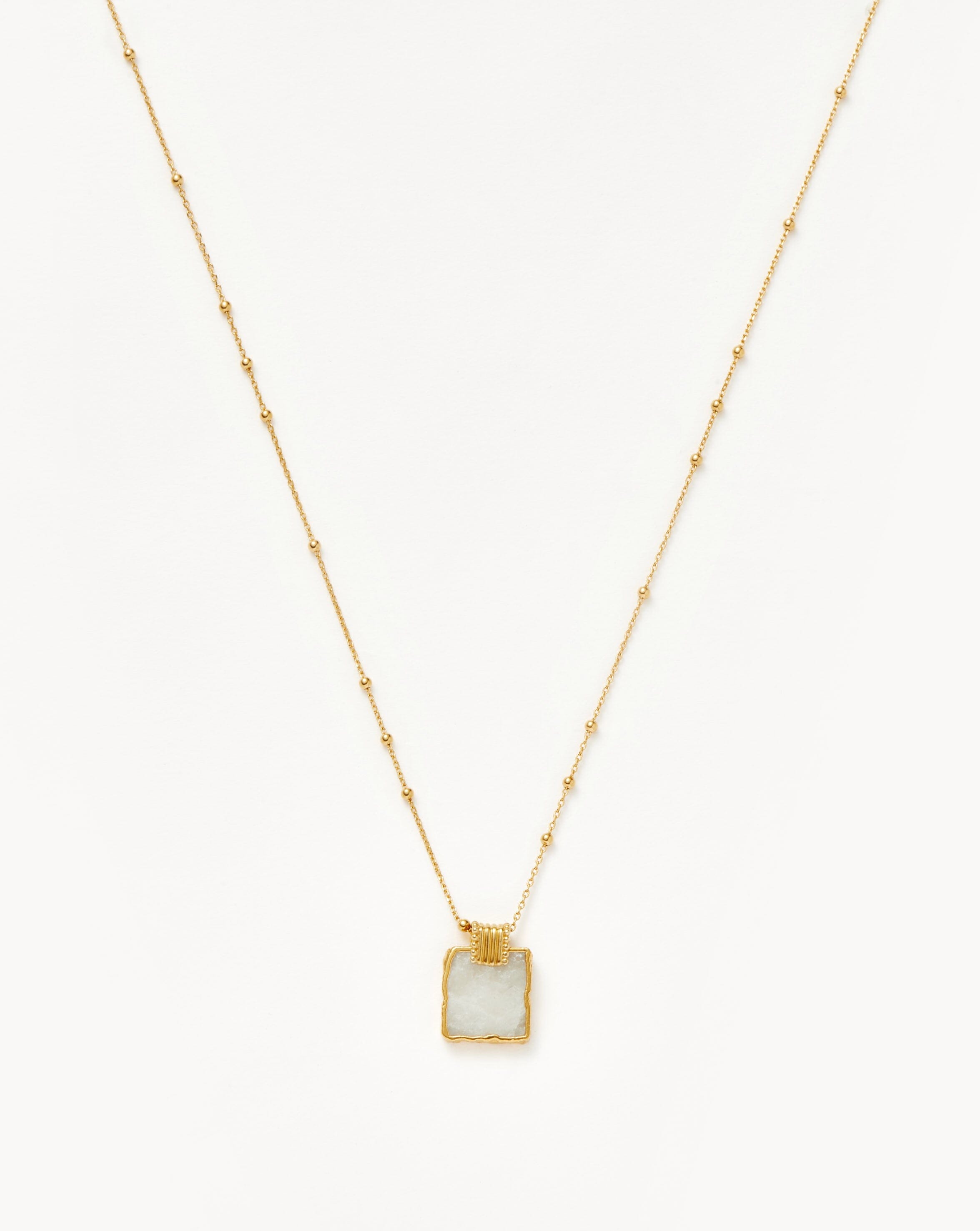 Rainbow Moonstone Charm Necklace | 18k Gold Plated & Sterling Silver