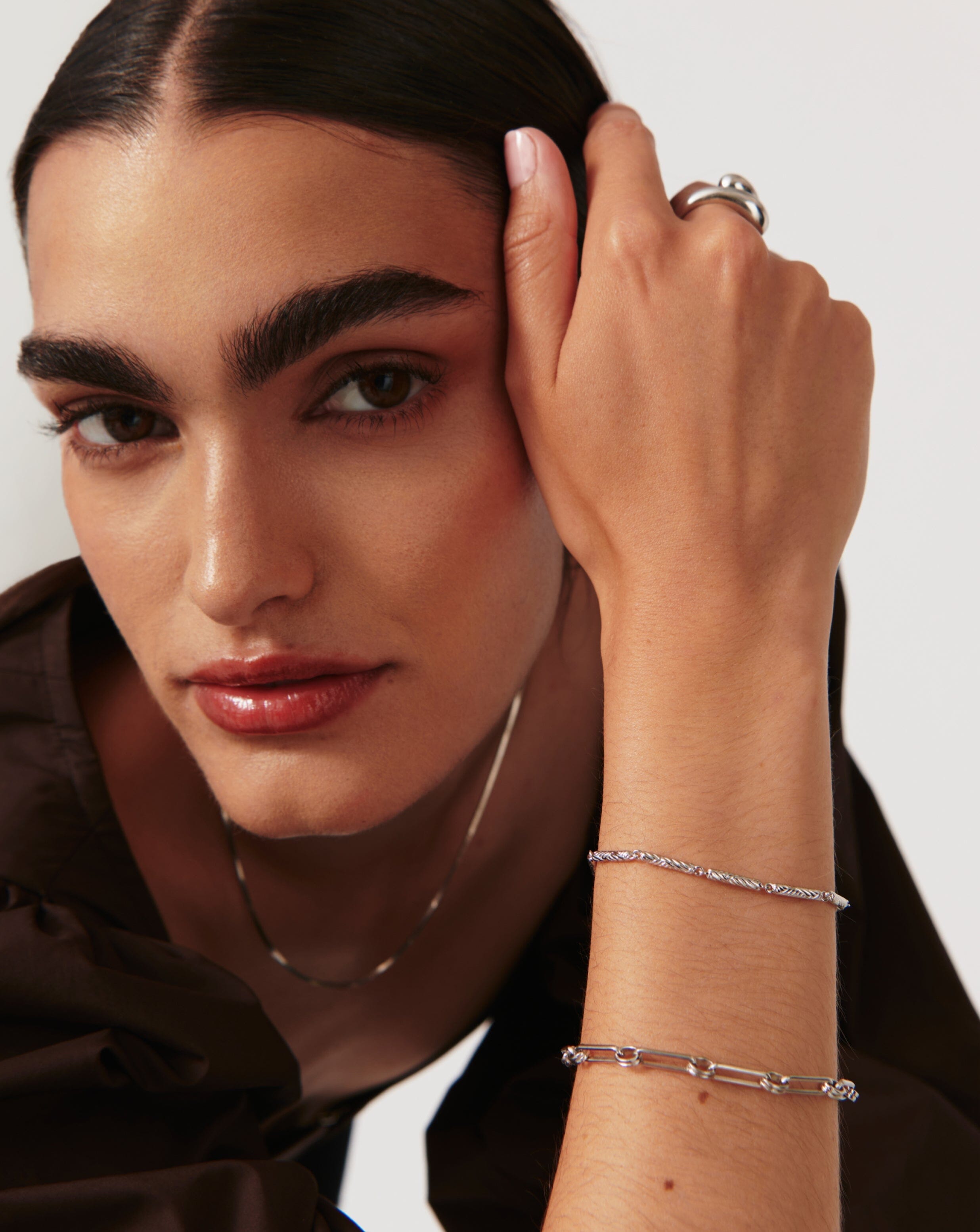 Twisted Chain Bracelet in 18k Gold Plating | Wavy Ridge