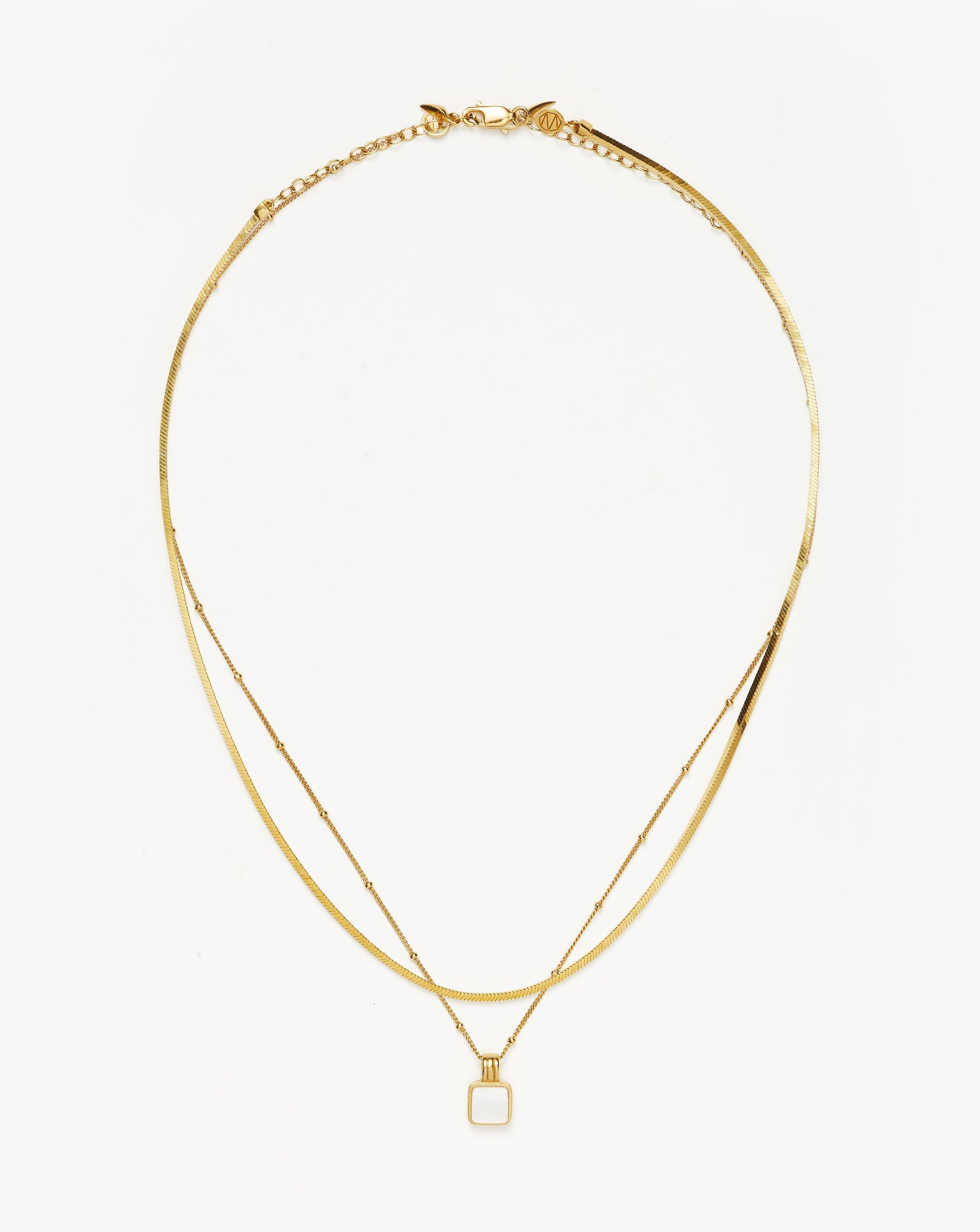 Mother of Pearl & Snake Chain Necklace Set | Lucy Williams