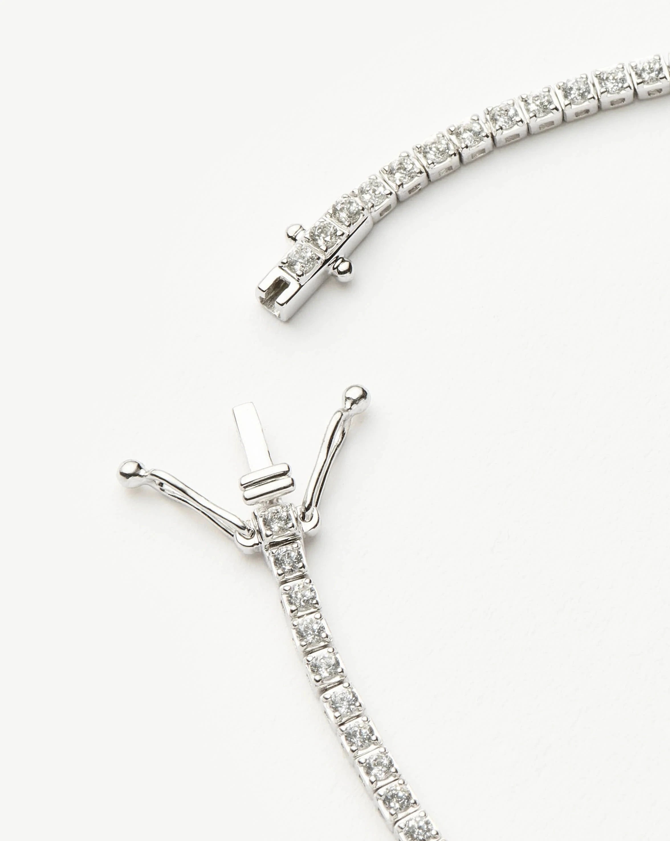 Lab Grown Diamond Tennis Bracelet - 14k White Gold | Size M
