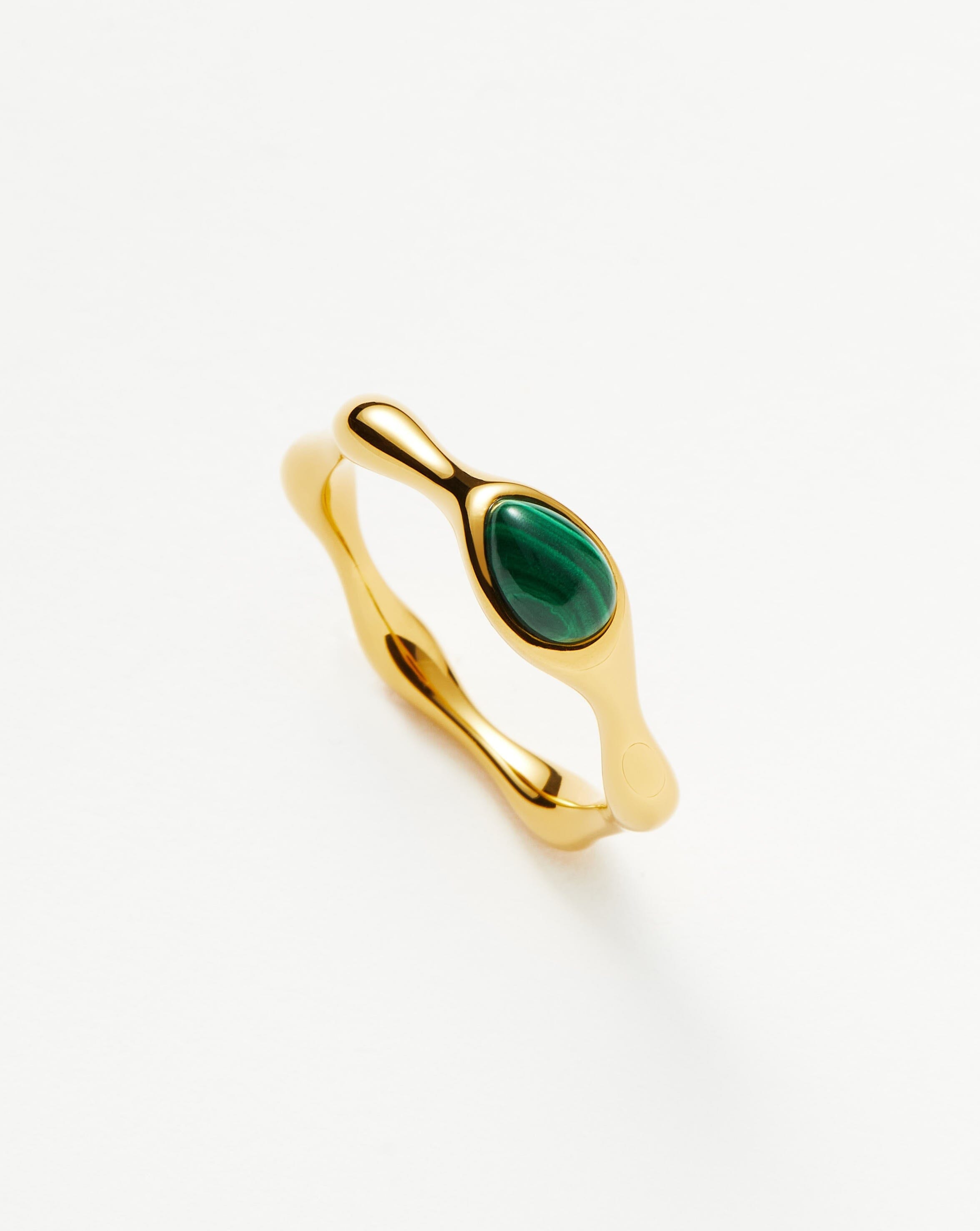 Malachite Stacking Ring | 18k Gold Vermeil & Sterling Silver