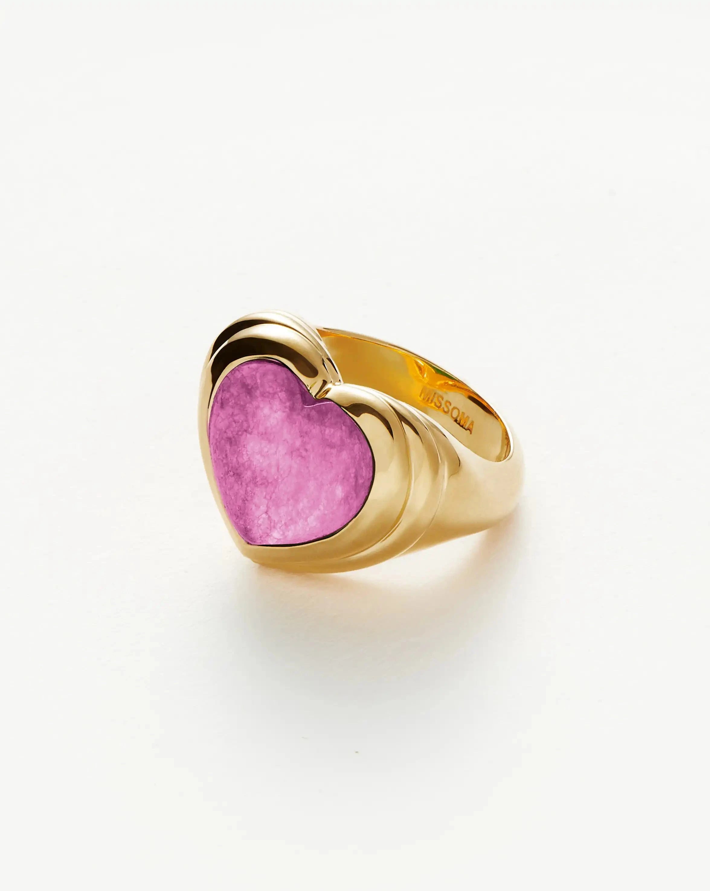 Purple Quartz Heart Ring | 18k Gold Plated Gemstone Jewelry