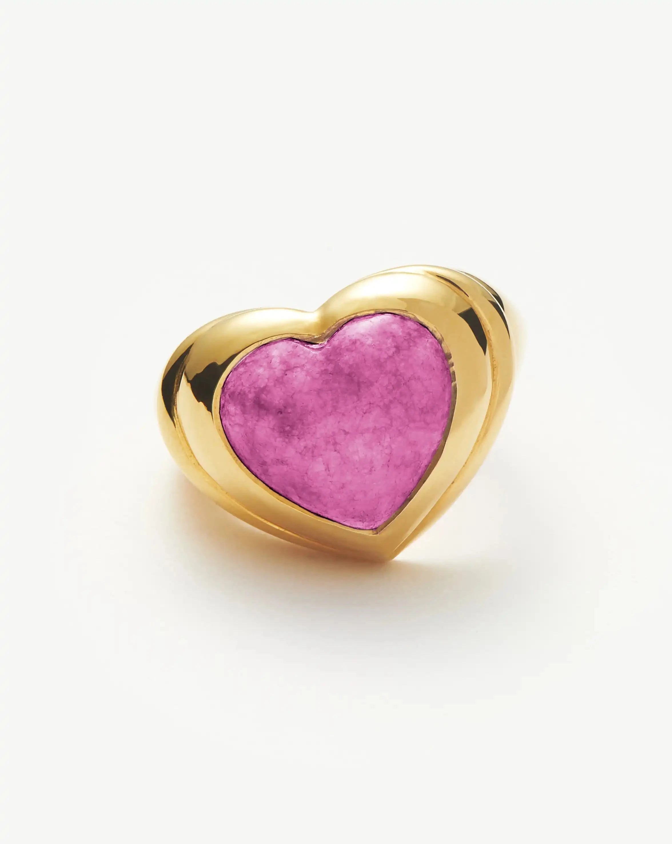 Purple Quartz Heart Ring | 18k Gold Plated Gemstone Jewelry