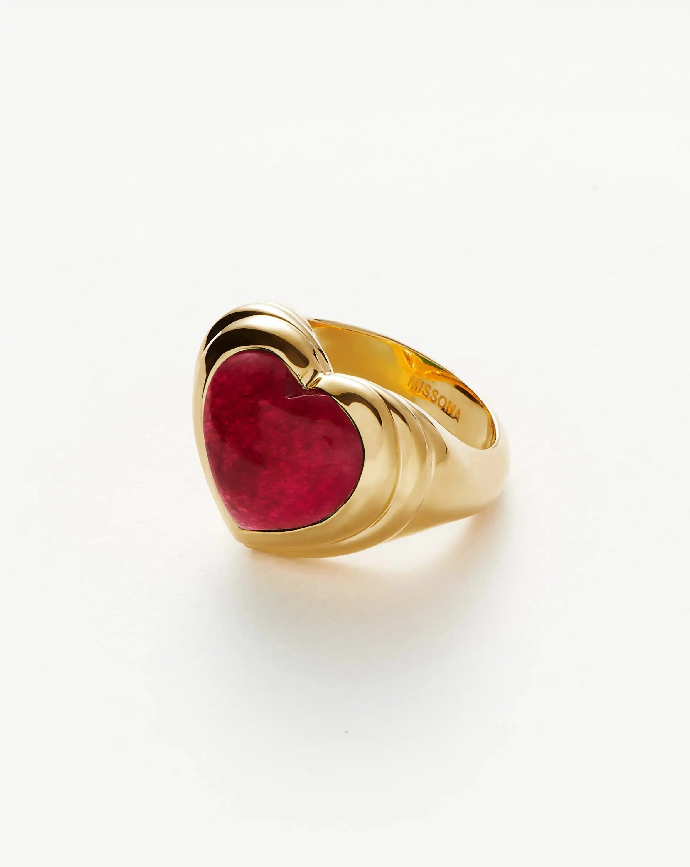 Pink Quartz Heart Ring | 18k Gold Plated Gemstone Jewelry