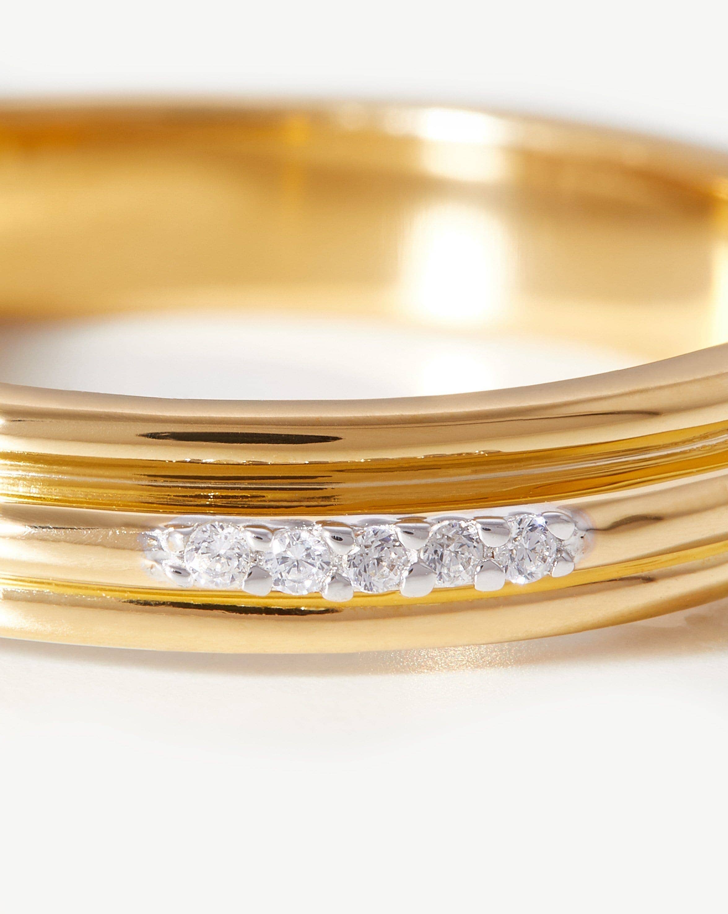 Pave Ridge Ring in 18k Gold Vermeil & Cubic Zirconia | Lucy Williams