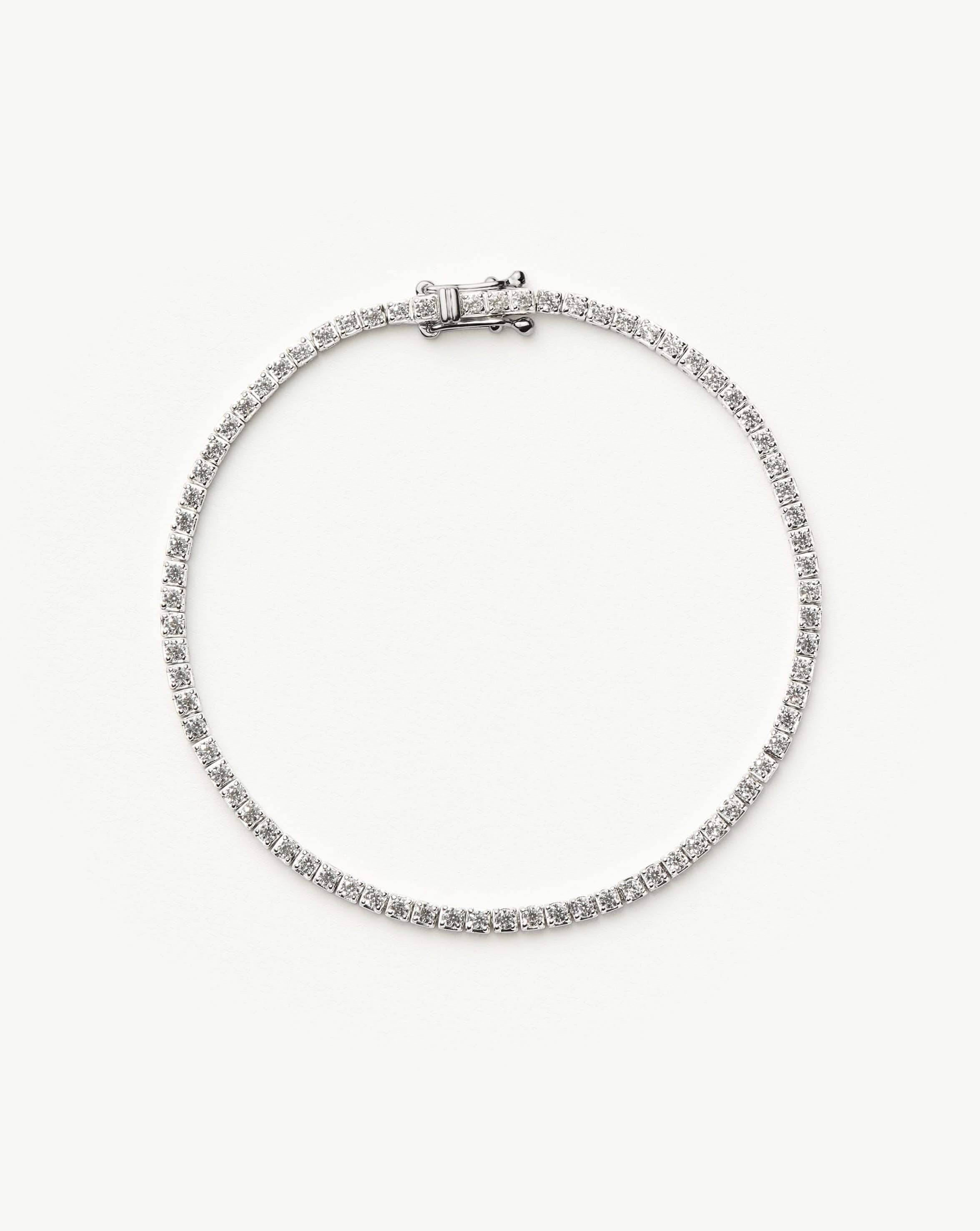 Lab Grown Diamond Tennis Bracelet - 14k White Gold | Size L
