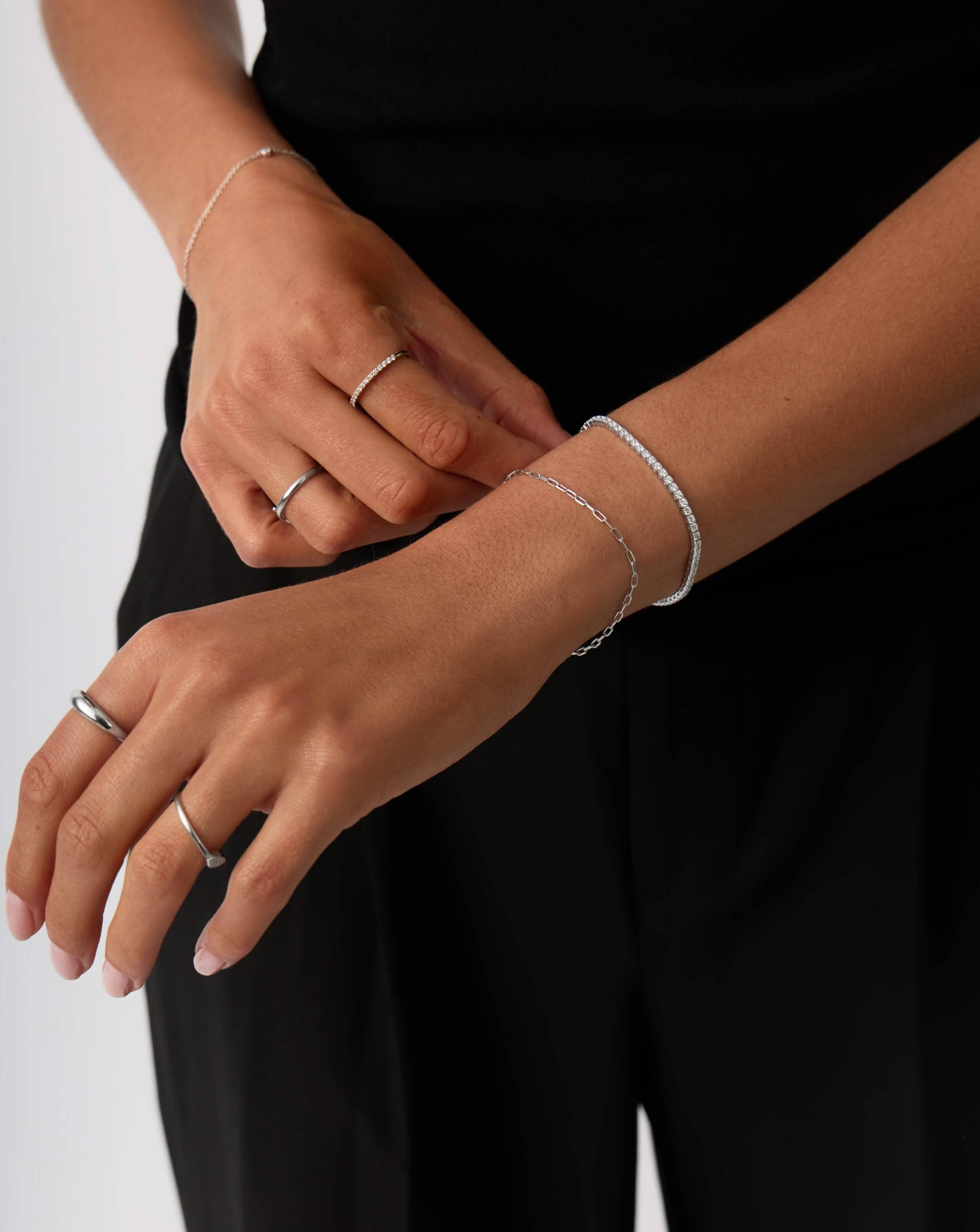 Lab Grown Diamond Tennis Bracelet - 14k White Gold | Size L