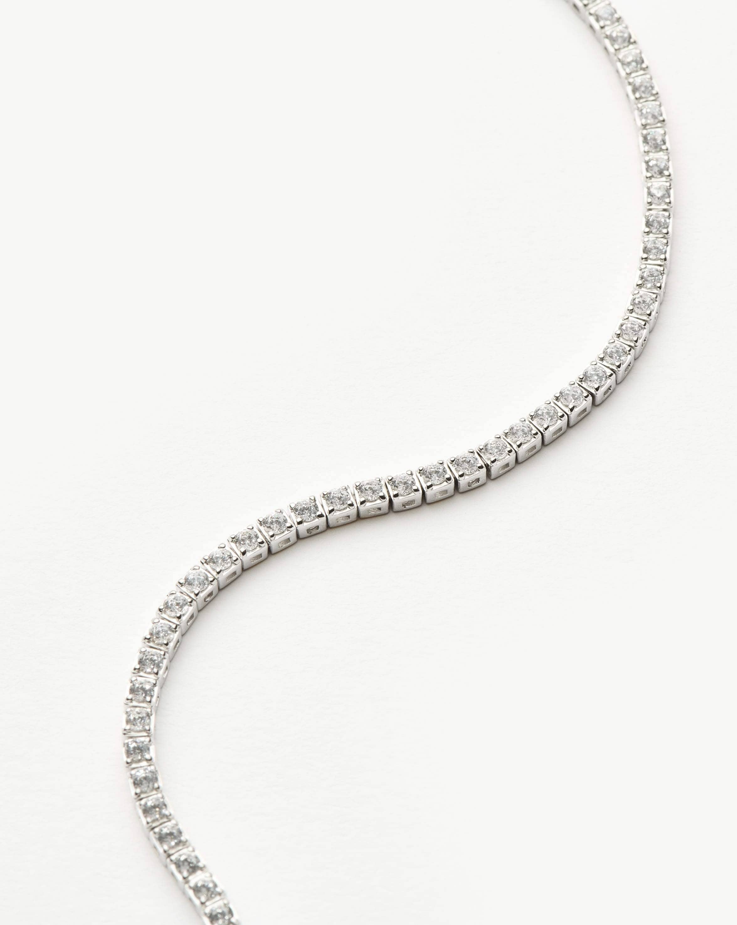 Lab Grown Diamond Tennis Bracelet - 14k White Gold | Size L