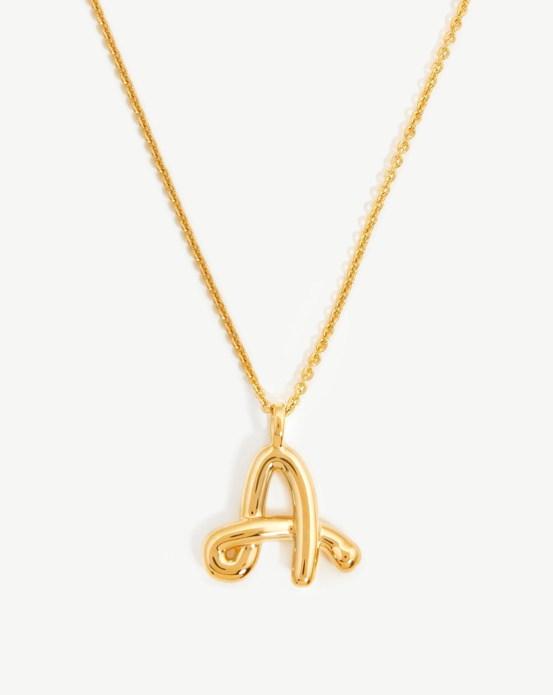 Curly Initial Pendant Necklace - 18k Gold Vermeil | Personalized Gift