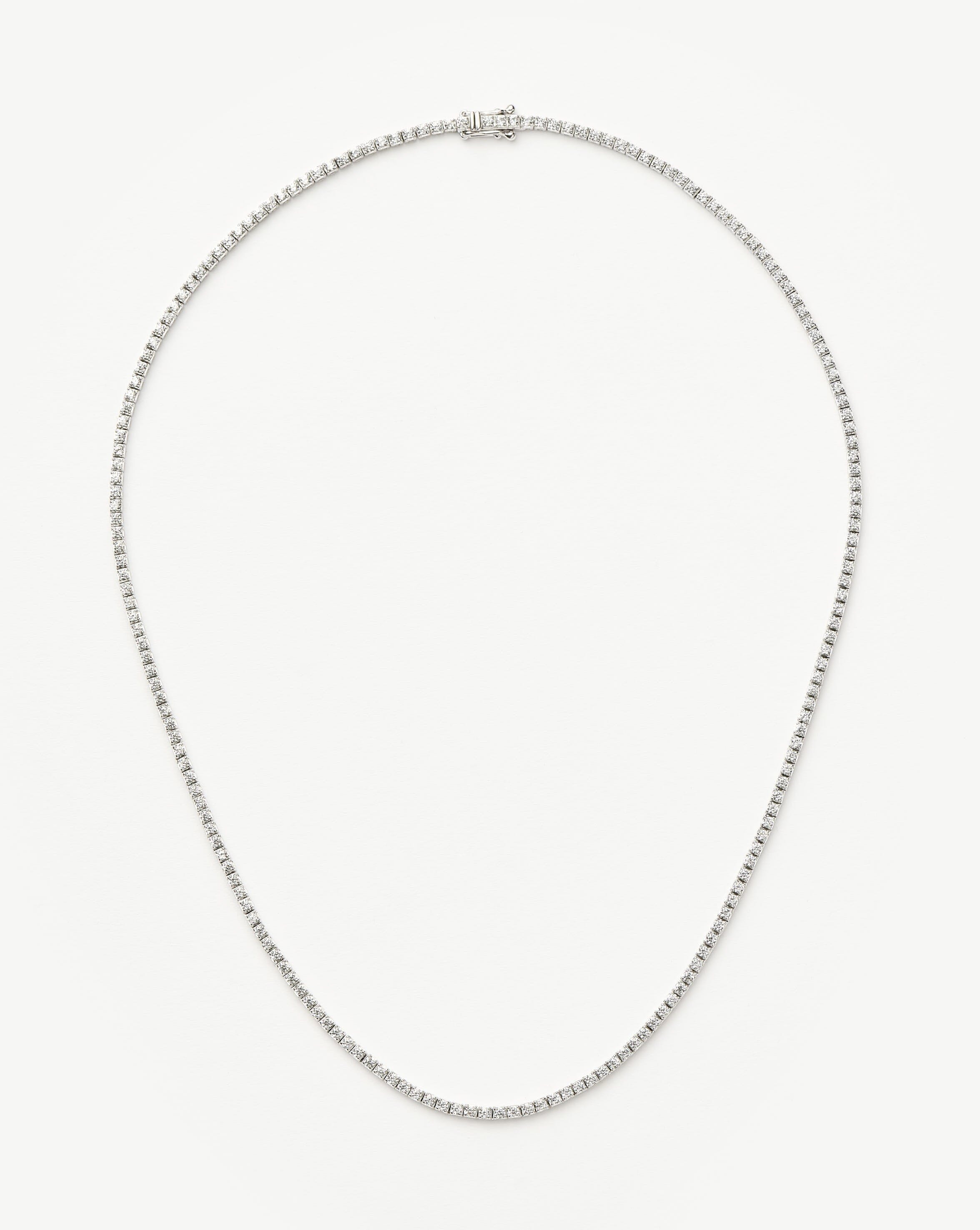 Lab Grown Diamond Tennis Necklace | 14k White Gold & VS+ Diamonds