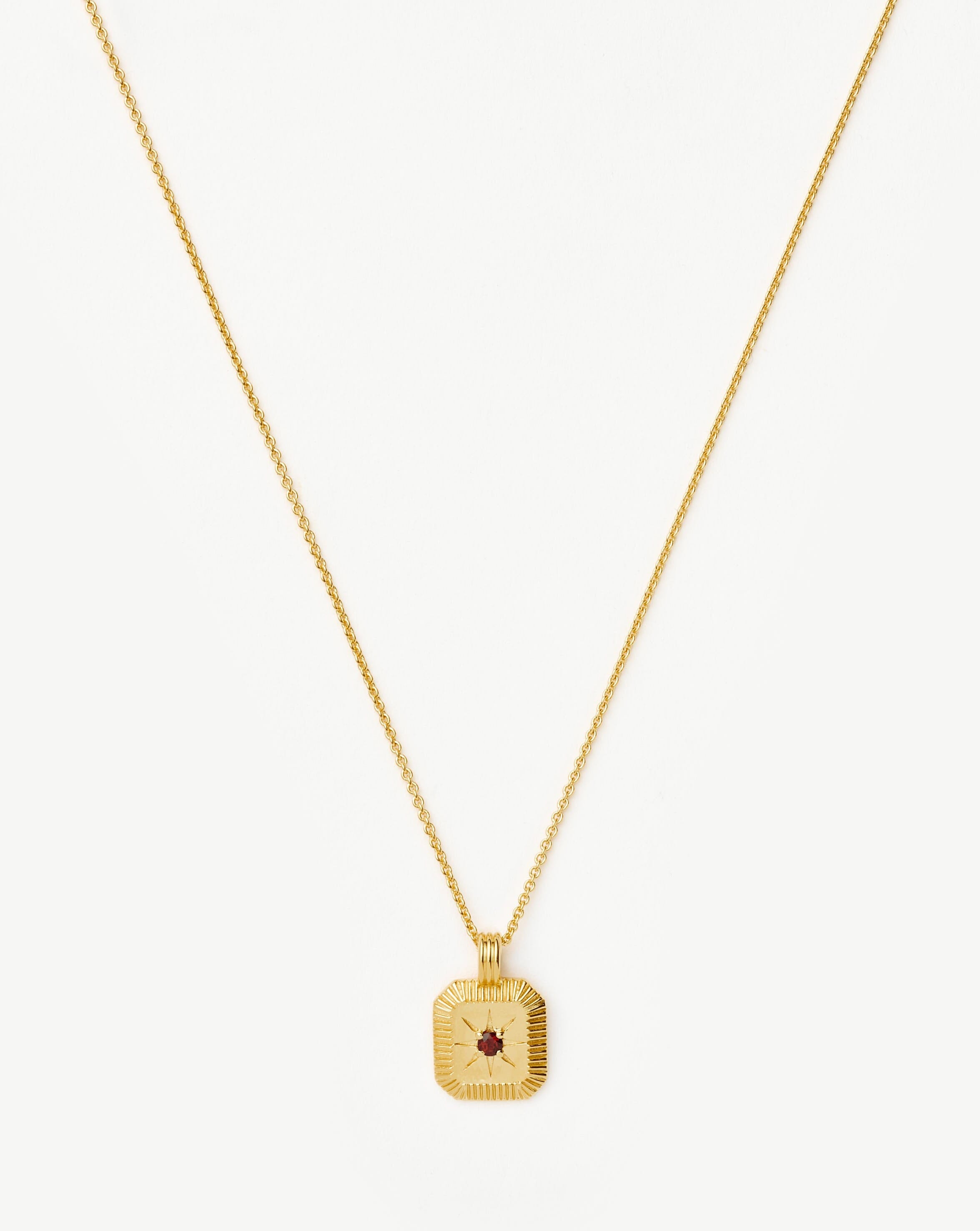 January Birthstone Necklace with Garnet | 18k Gold Vermeil Pendant