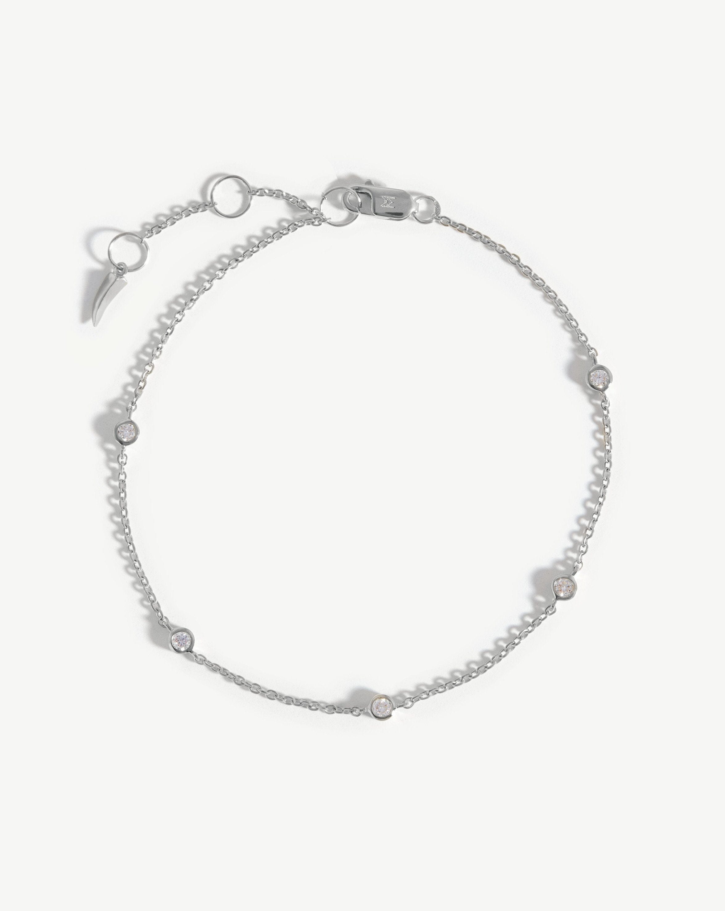 14k White Gold Diamond Bracelet with Floating Diamonds | Fine Jewelry
