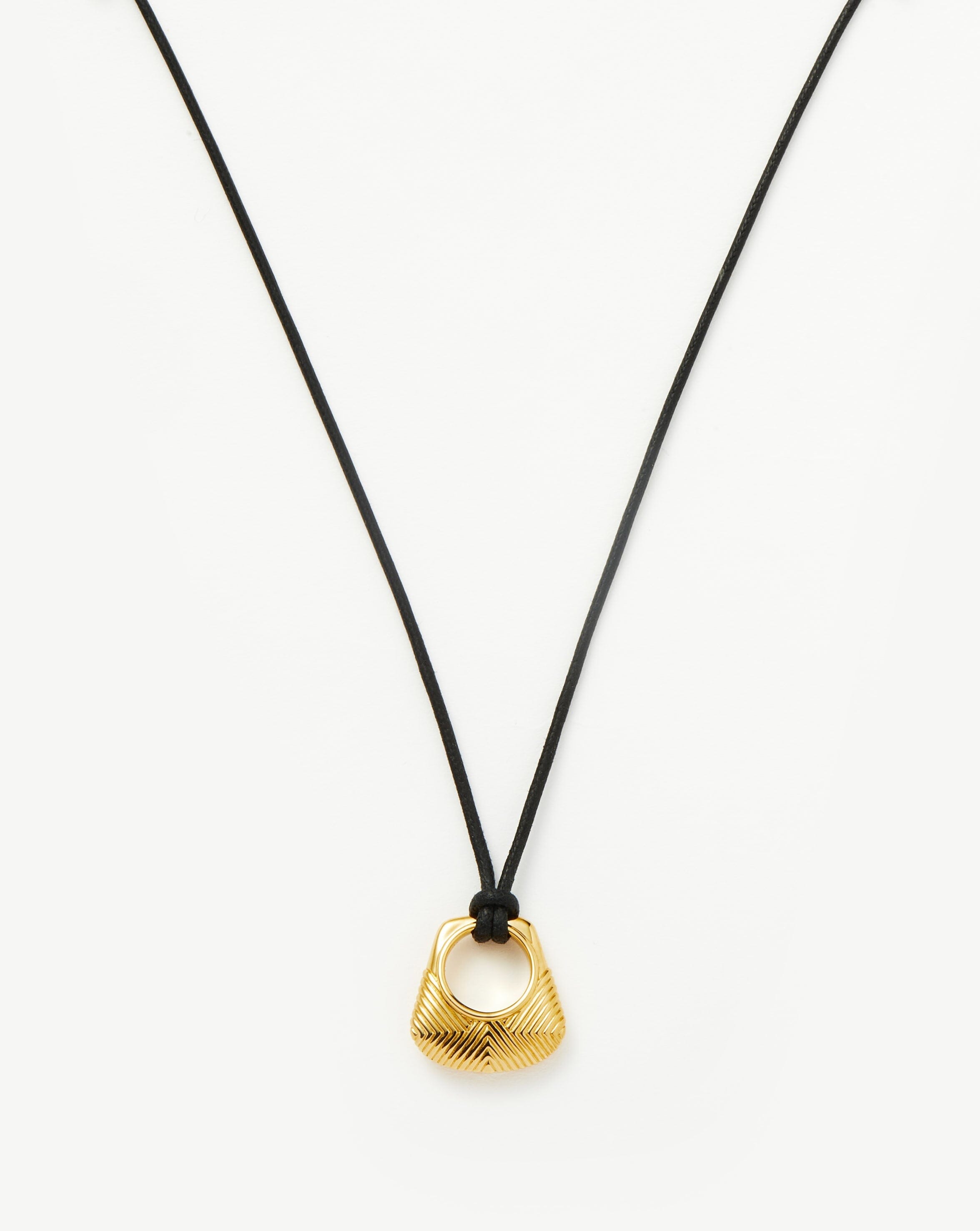 Geometric Gold Pendant Cord Necklace | Hera Ridge 18k Gold Plated