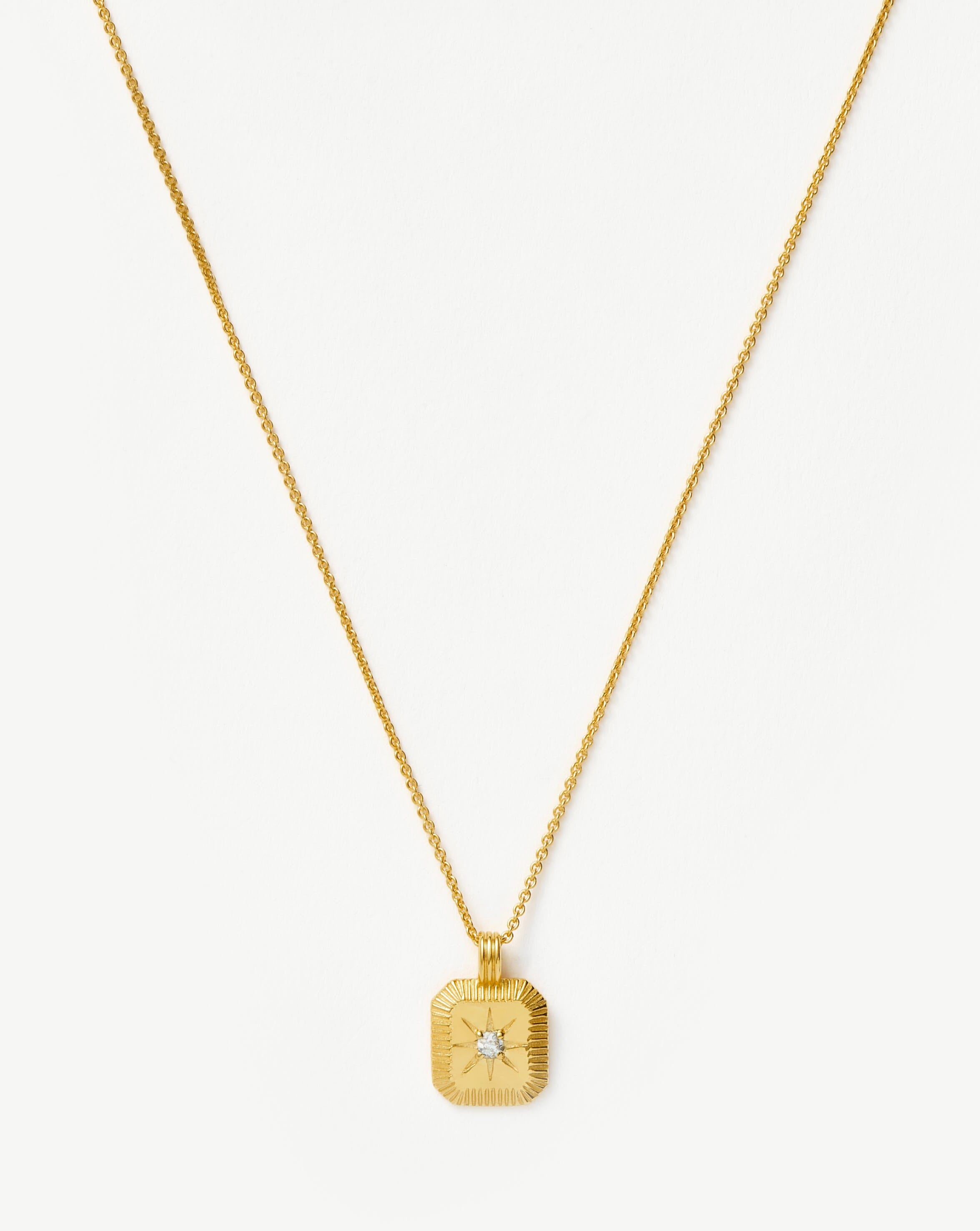 April Birthstone Necklace | 18k Gold Vermeil & Crystal Pendant