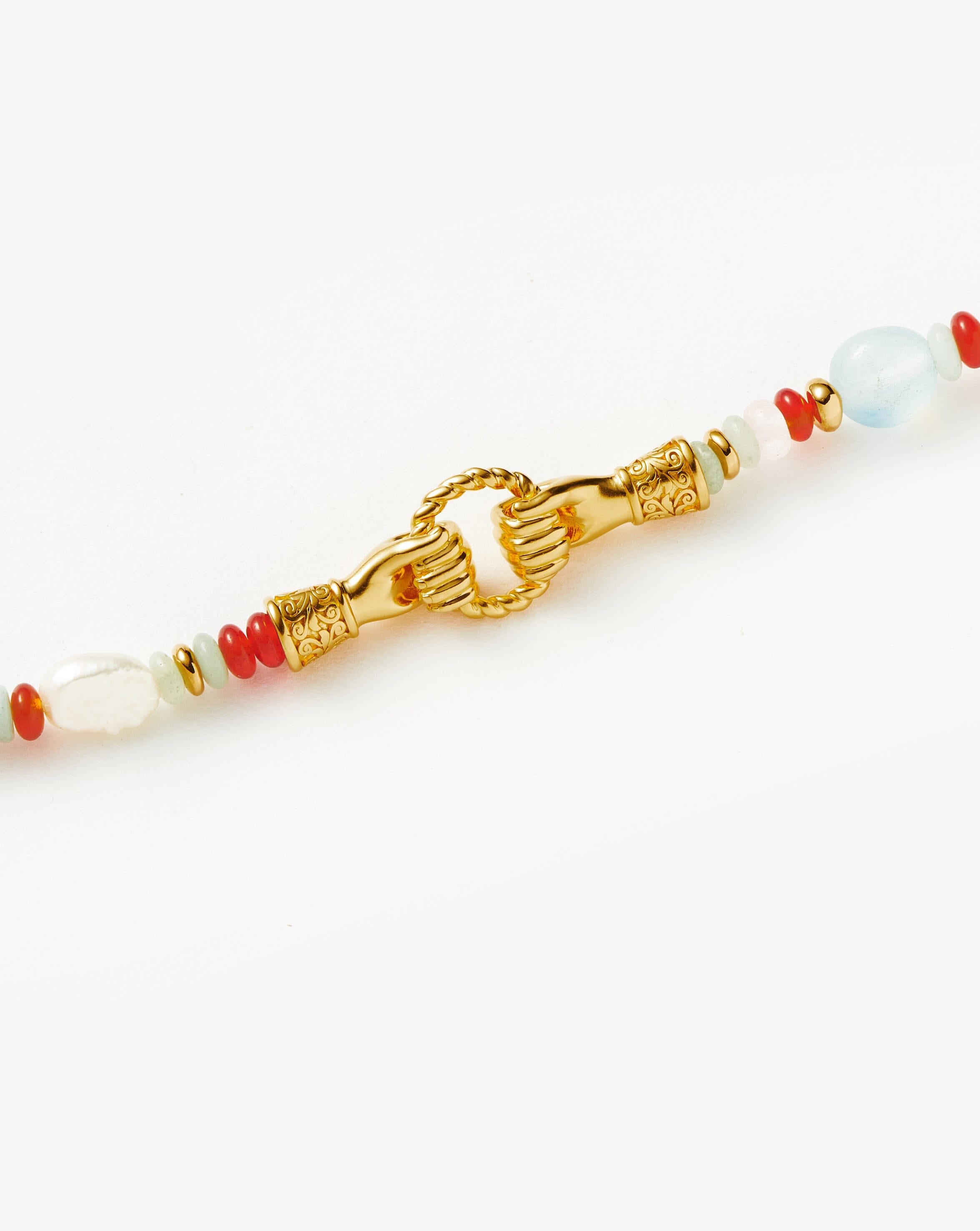 Beaded Gemstone Bracelet with Pearls & 18k Gold Plating | Harris Reed
