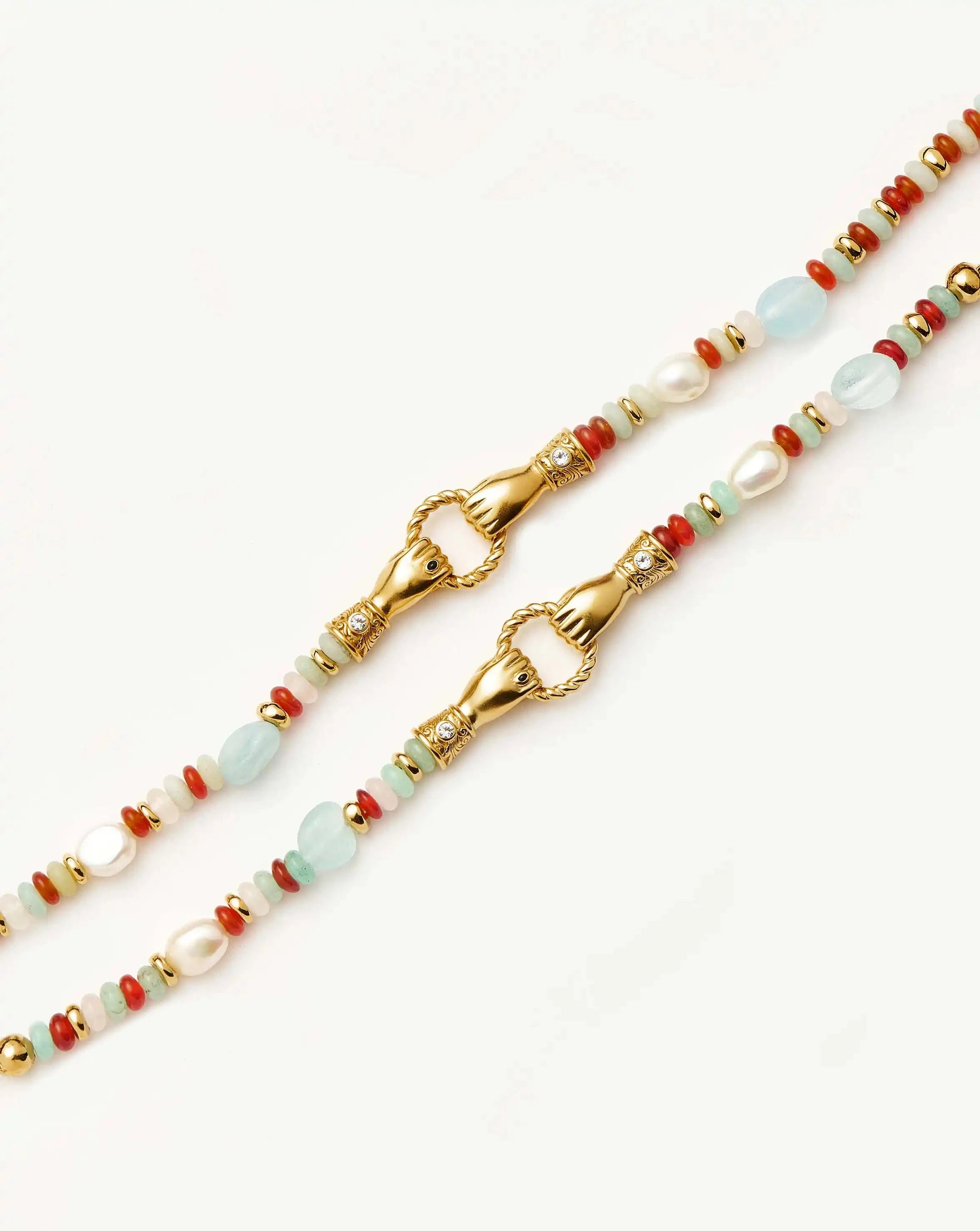 Beaded Gemstone Bracelet with Pearls & 18k Gold Plating | Harris Reed