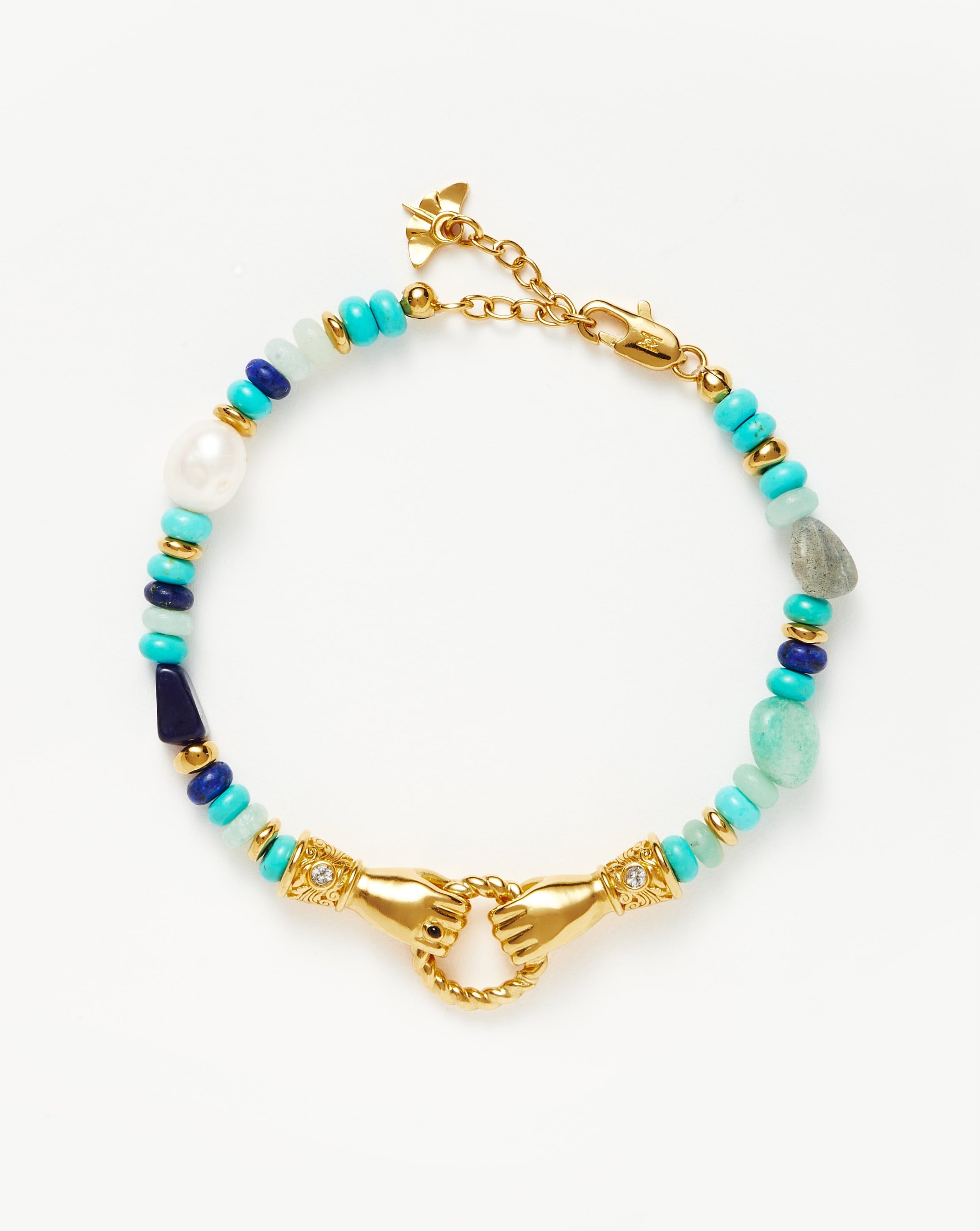 Handcrafted Beaded Gemstone Bracelet with 18k Gold Plating | Harris Reed