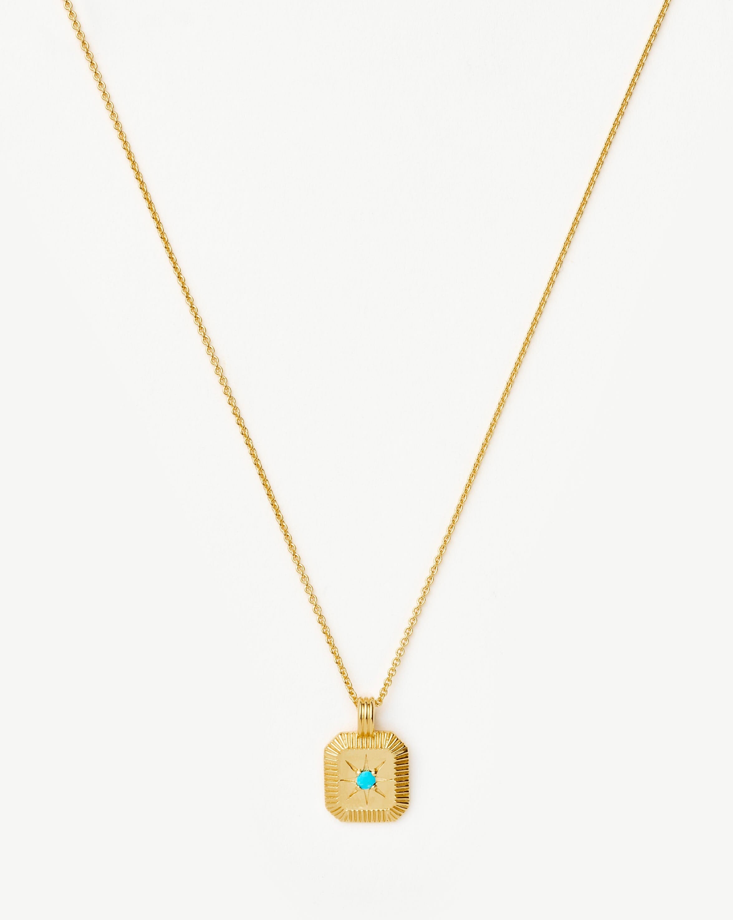 December Birthstone Necklace | 18k Gold Vermeil & Turquoise Magnesite Pendant