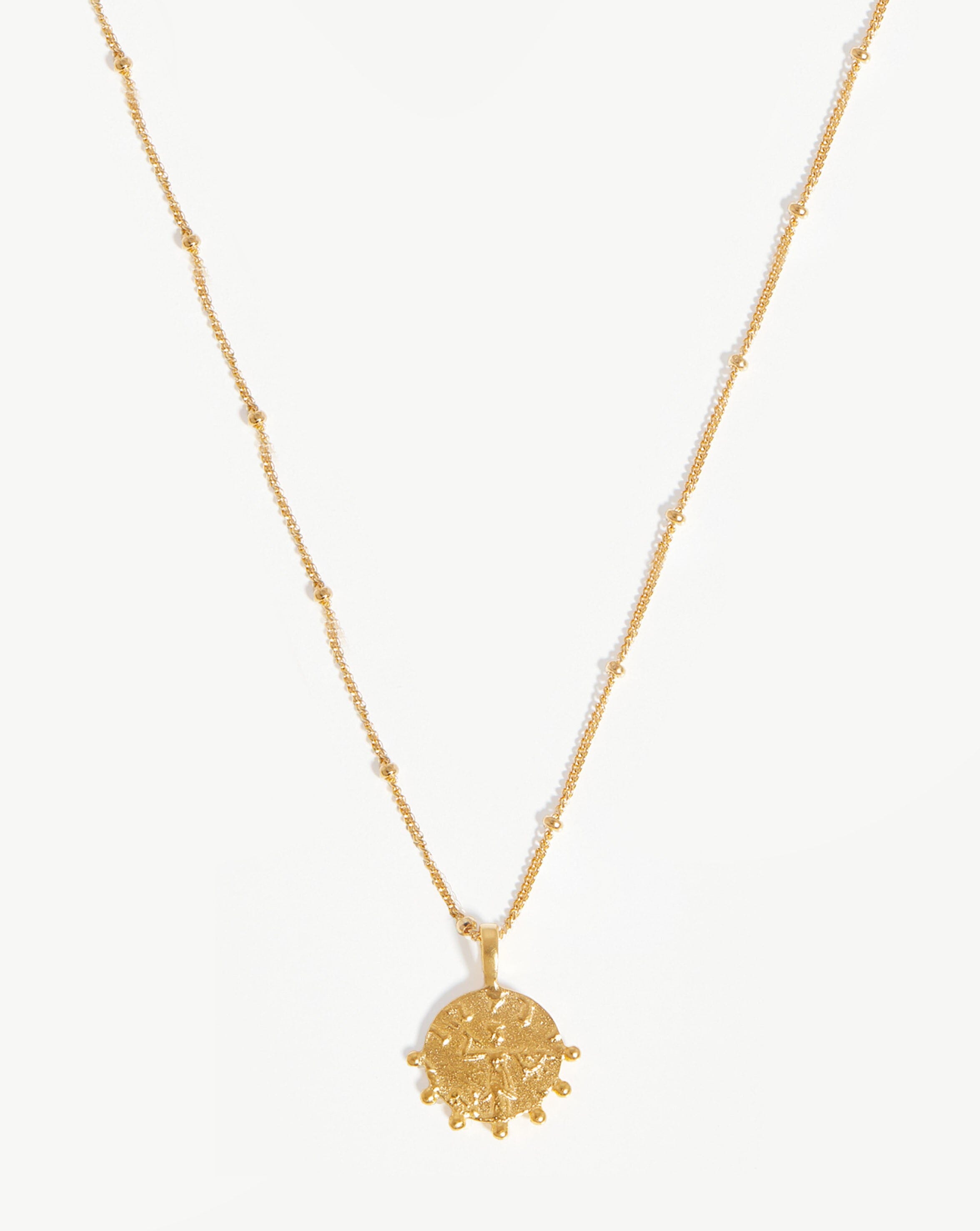 Mini Beaded Coin Necklace in 18k Gold Vermeil | Lucy Williams