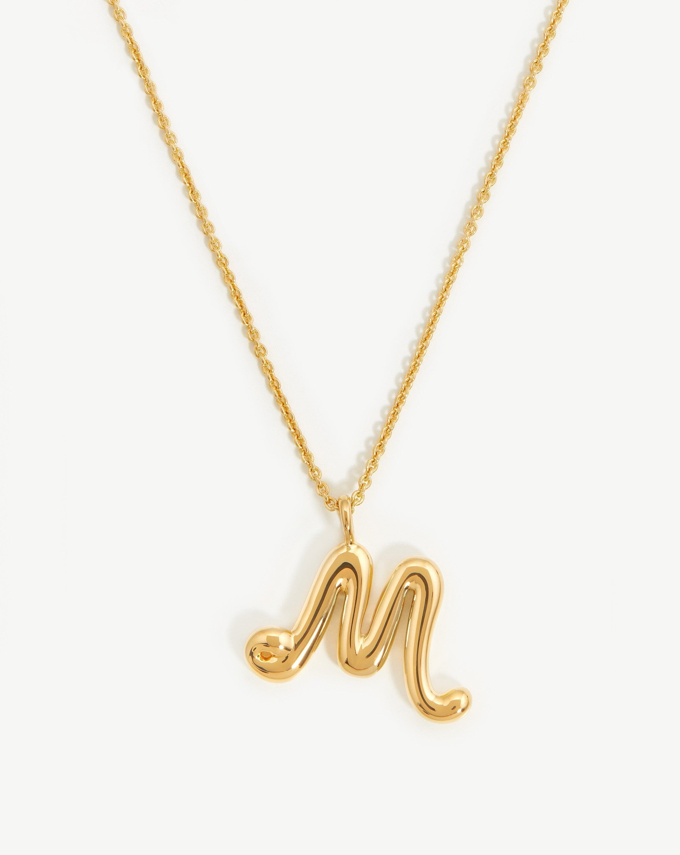 Curly Initial Pendant Necklace - 18k Gold Vermeil | Personalized Gift