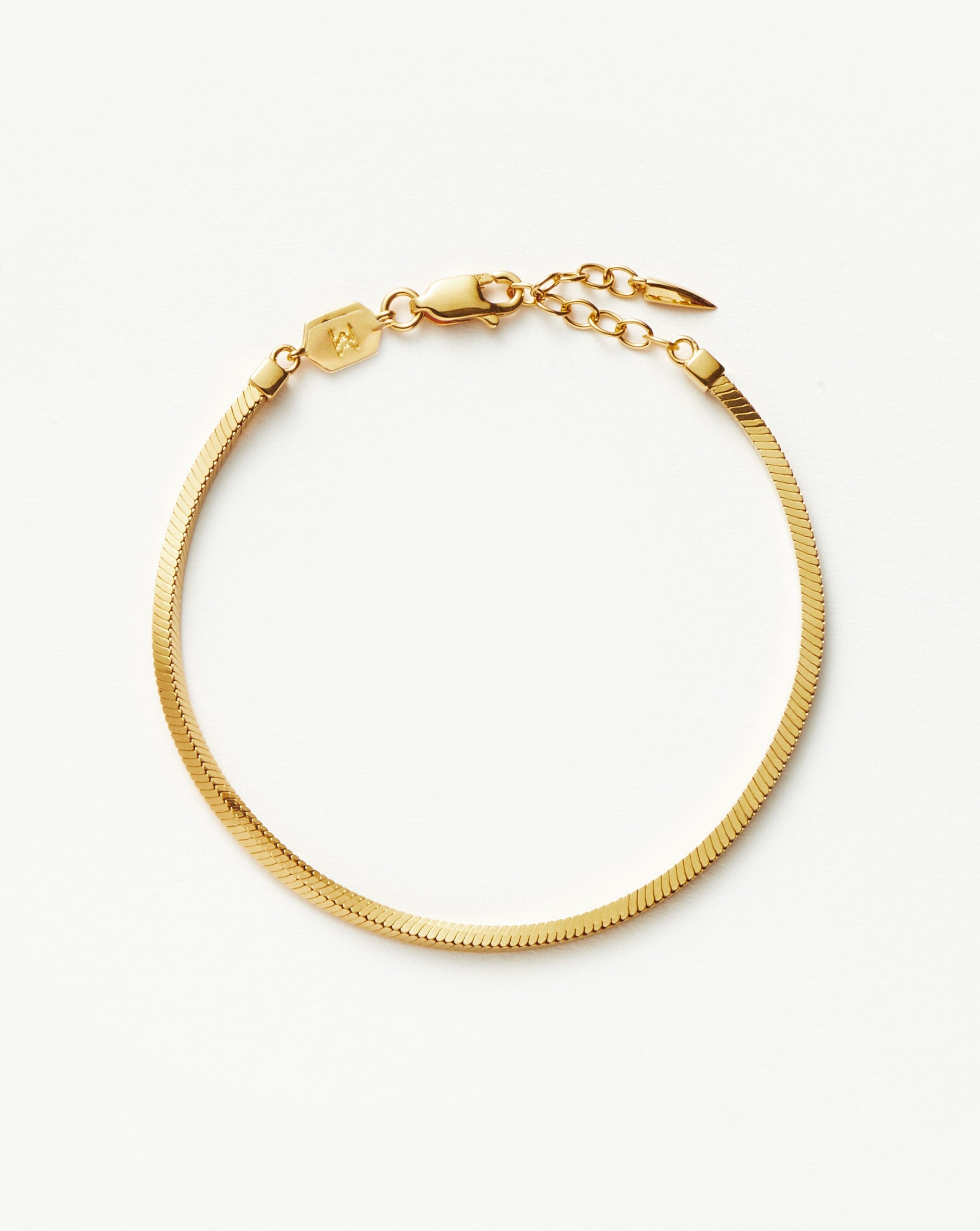 Square Snake Chain Bracelet in 18k Gold Plated Vermeil | Lucy Williams