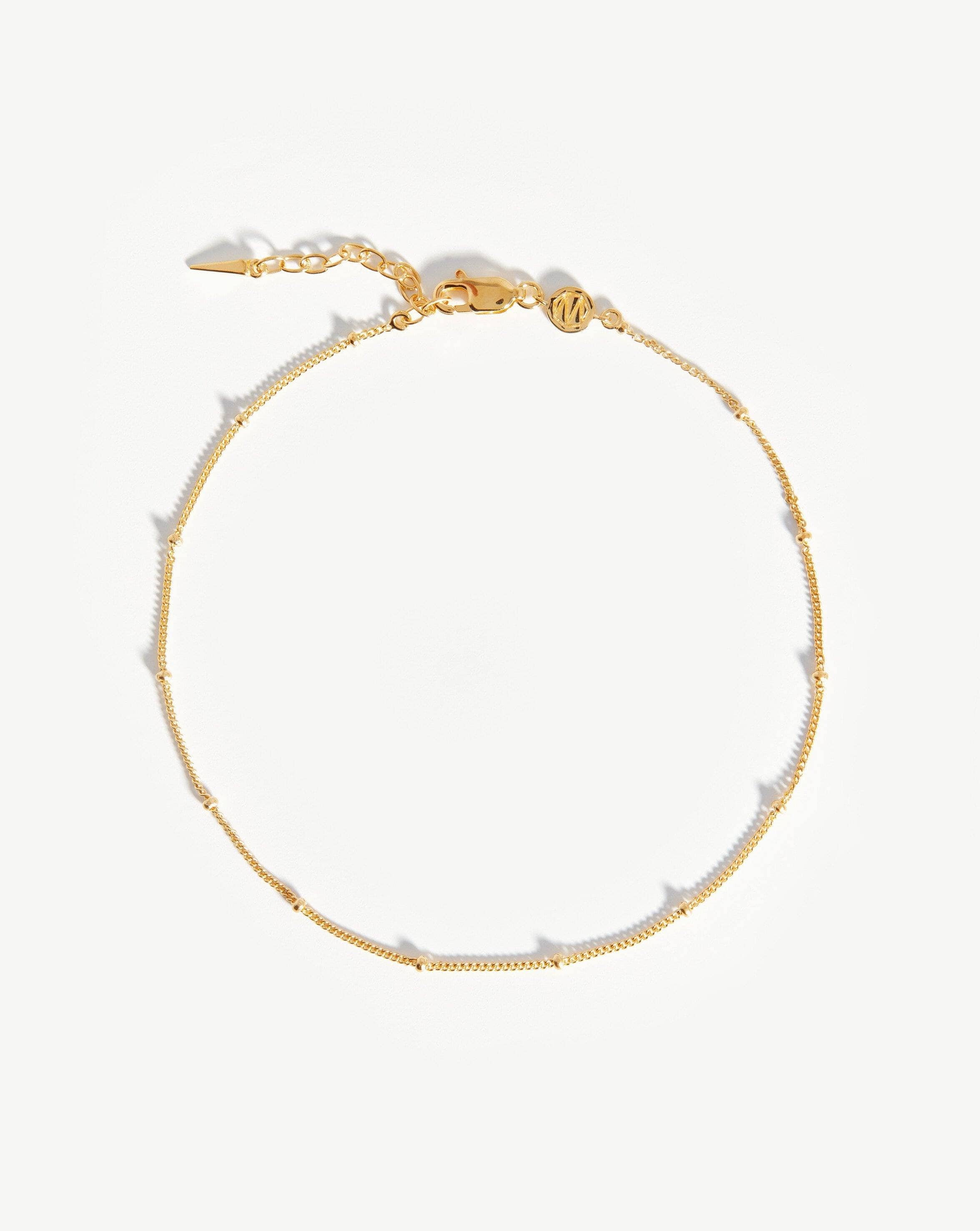 18k Gold Vermeil Bobble Chain Anklet | Adjustable Length