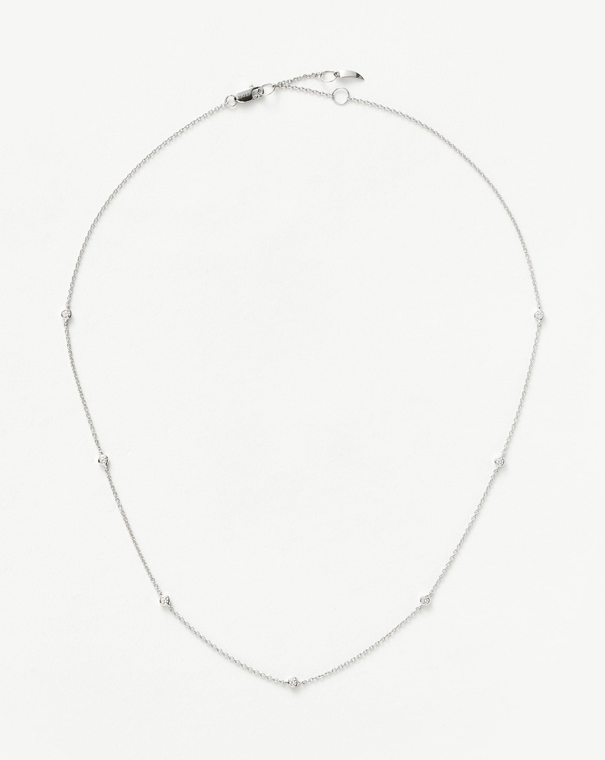 14k White Gold Floating Diamond Necklace | Conflict-Free Diamonds