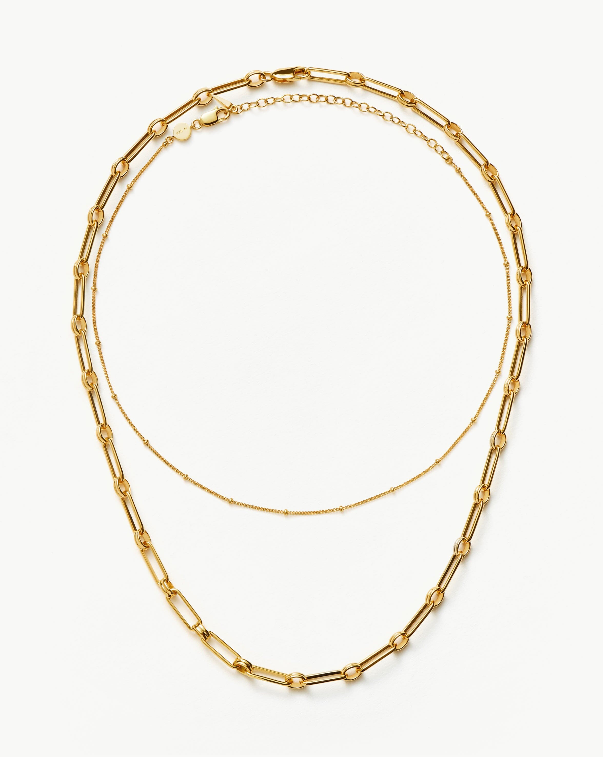 Layered Gold Choker Necklace Set | 18k Gold Vermeil | Aegis & Bobble Chain