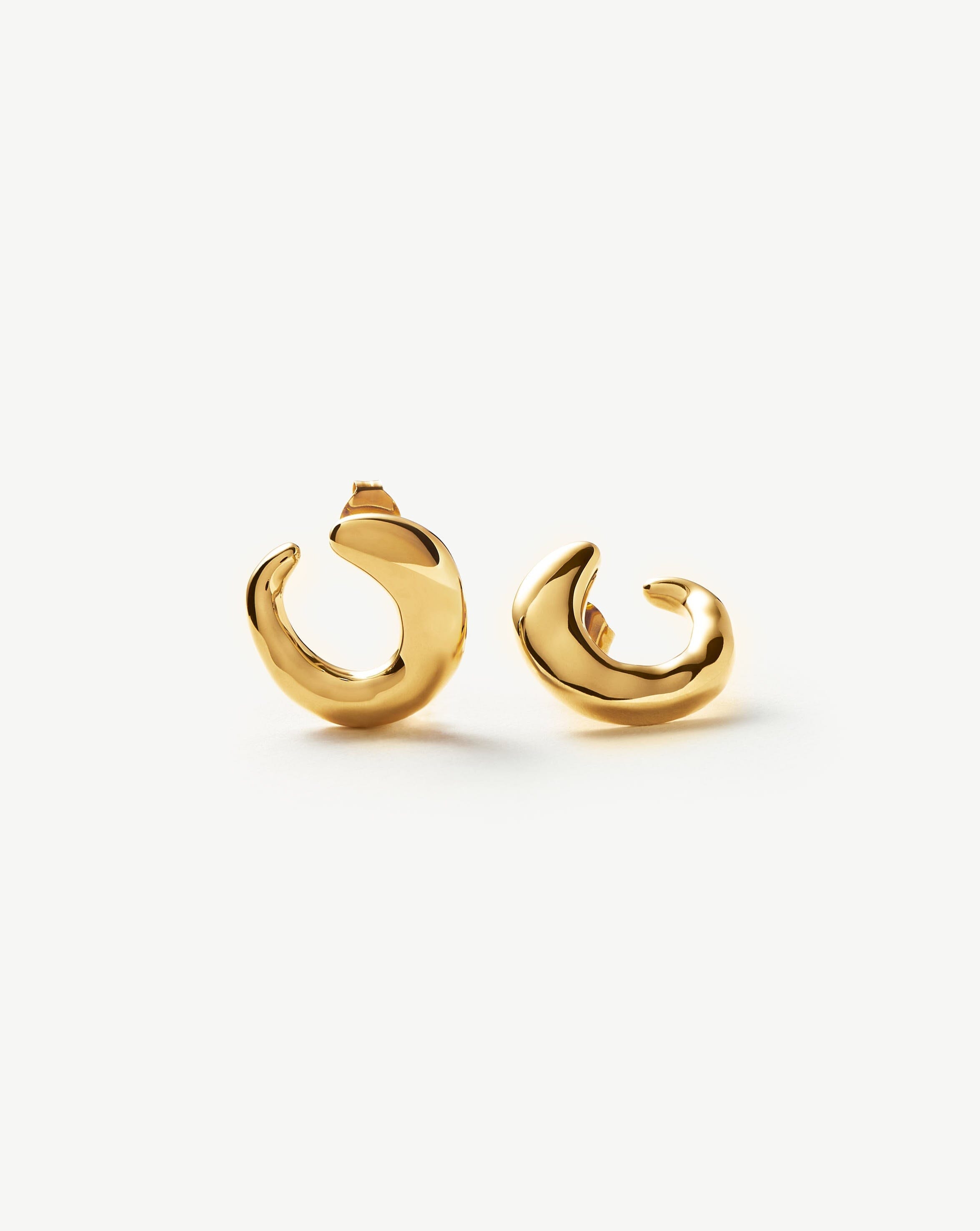 18k Gold Vermeil Open Earrings for Ear Stacking | Molten