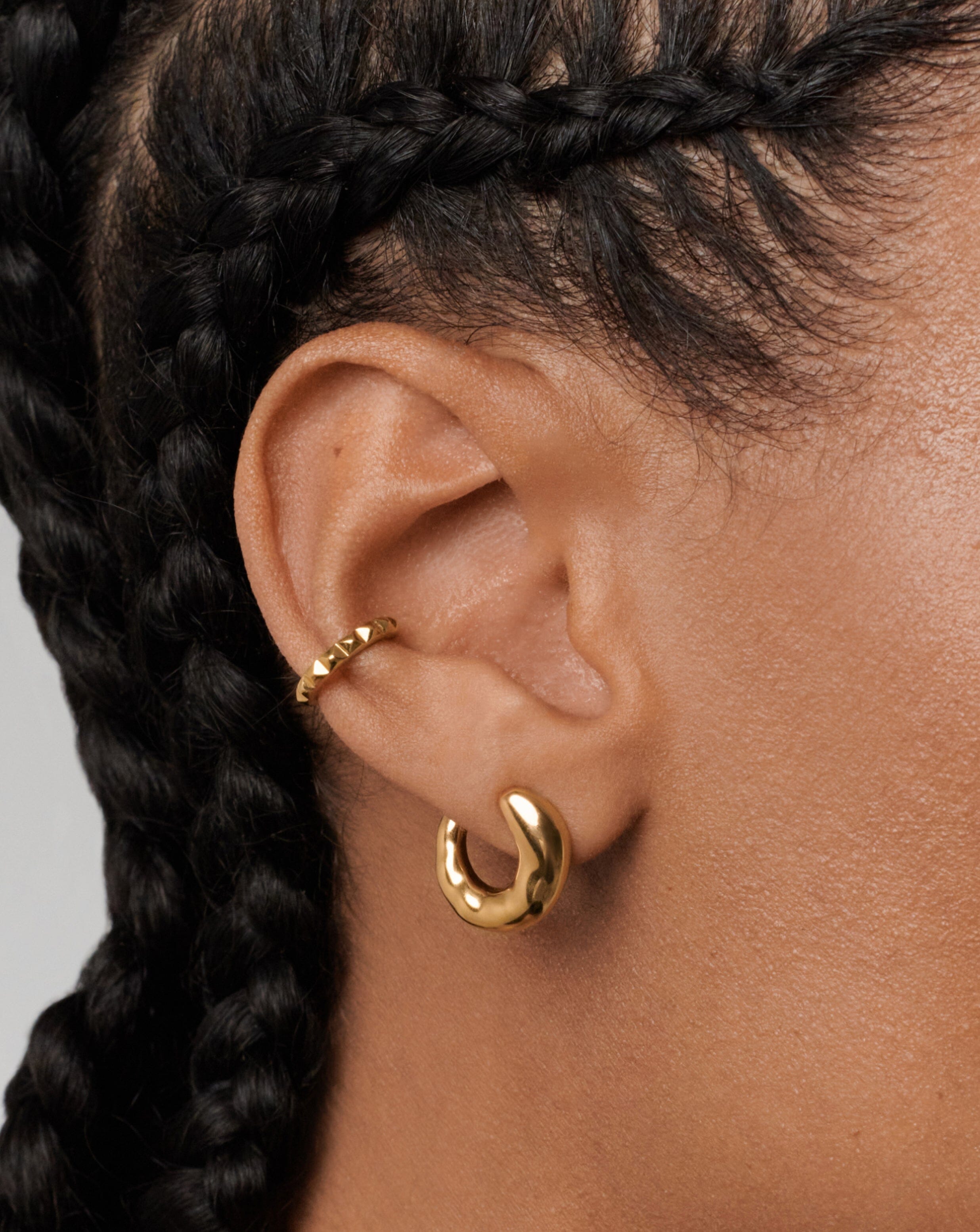 18k Gold Vermeil Open Earrings for Ear Stacking | Molten