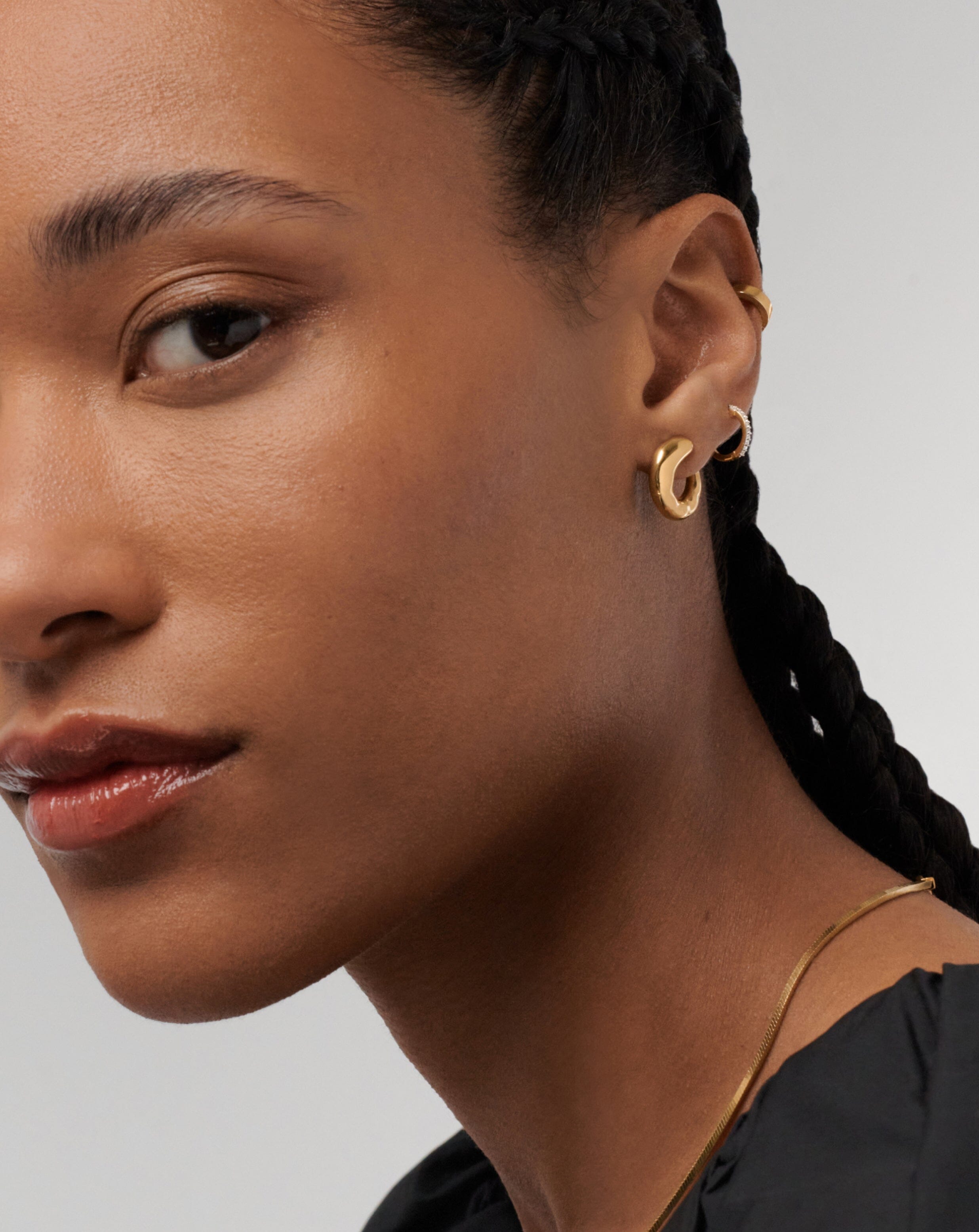 18k Gold Vermeil Open Earrings for Ear Stacking | Molten