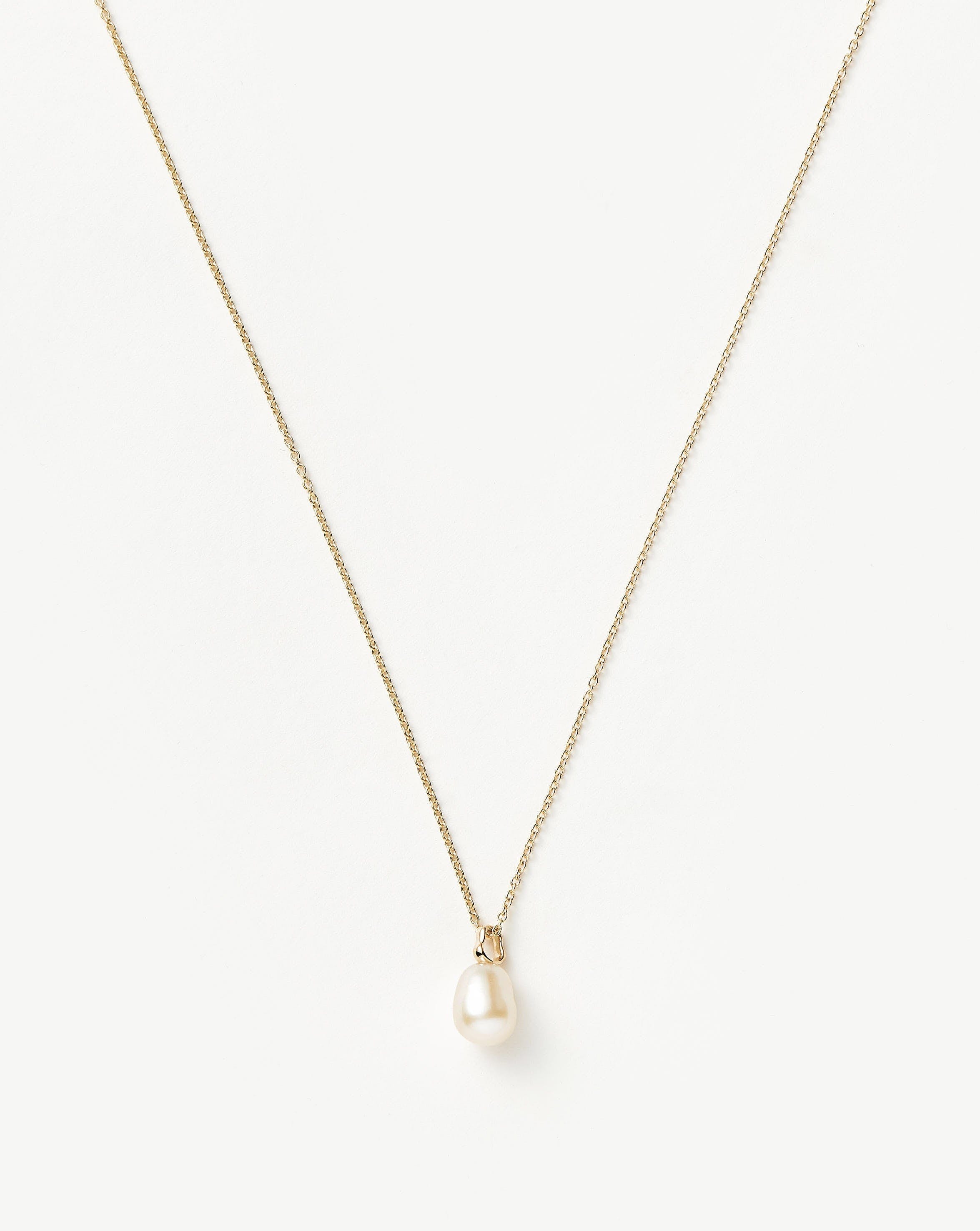 Baroque Pearl Necklace with Recycled Gold Chain | Handcrafted Jewelry