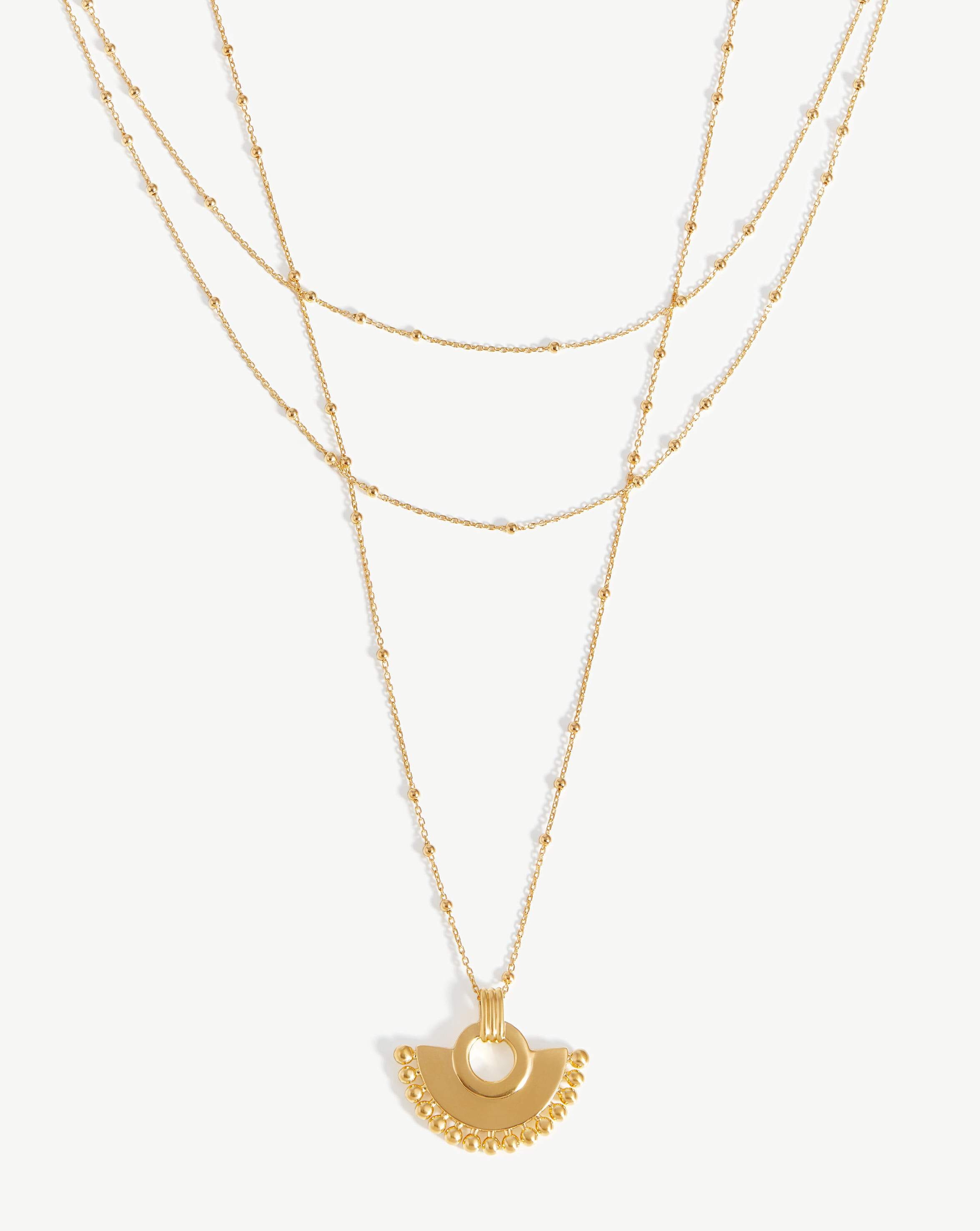 Layered Gold Necklace Set with Adjustable Chains | Zenyu Fan & Double Chain