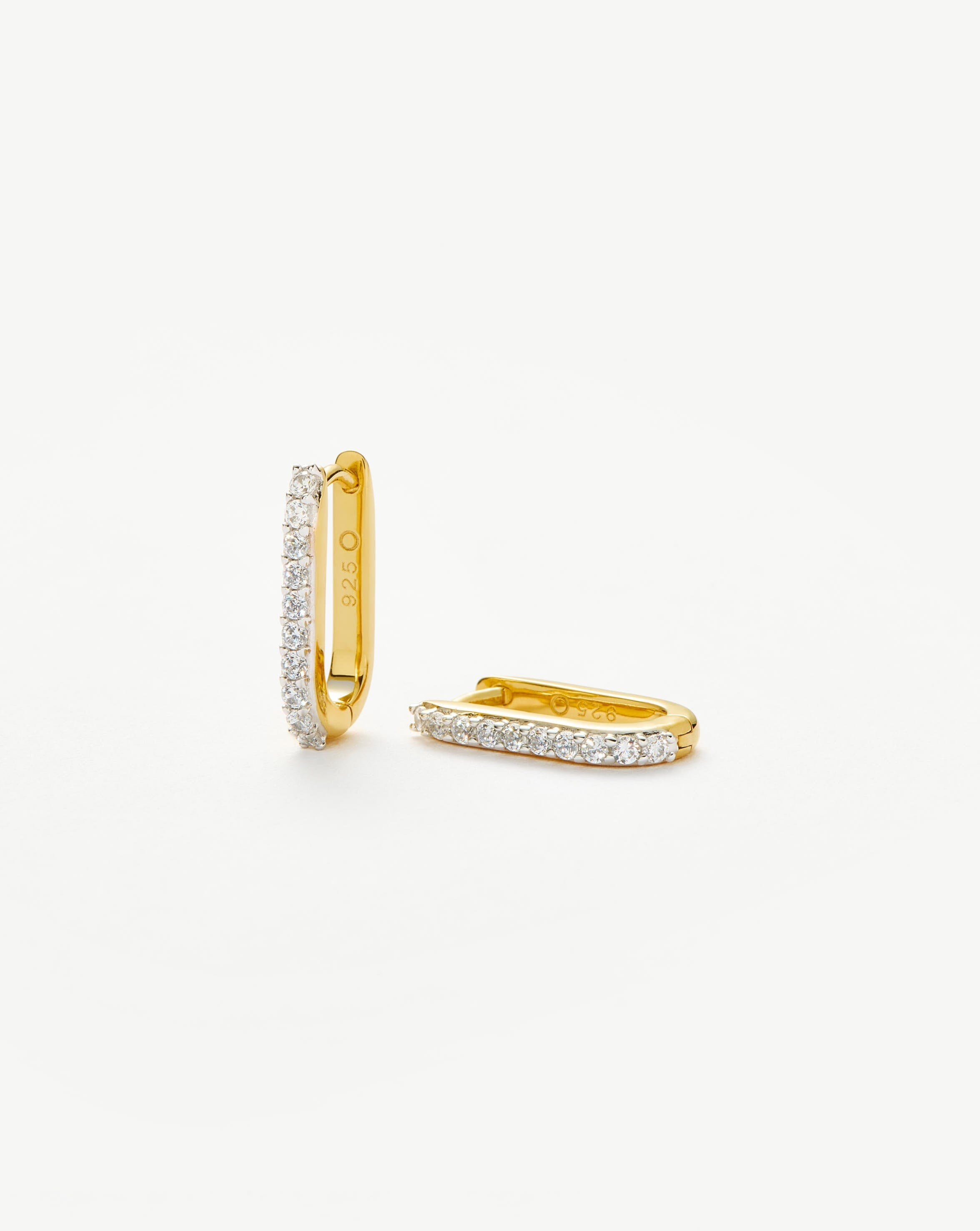 Pavé Huggie Earrings in Recycled Gold Vermeil | 18k Gold Plated