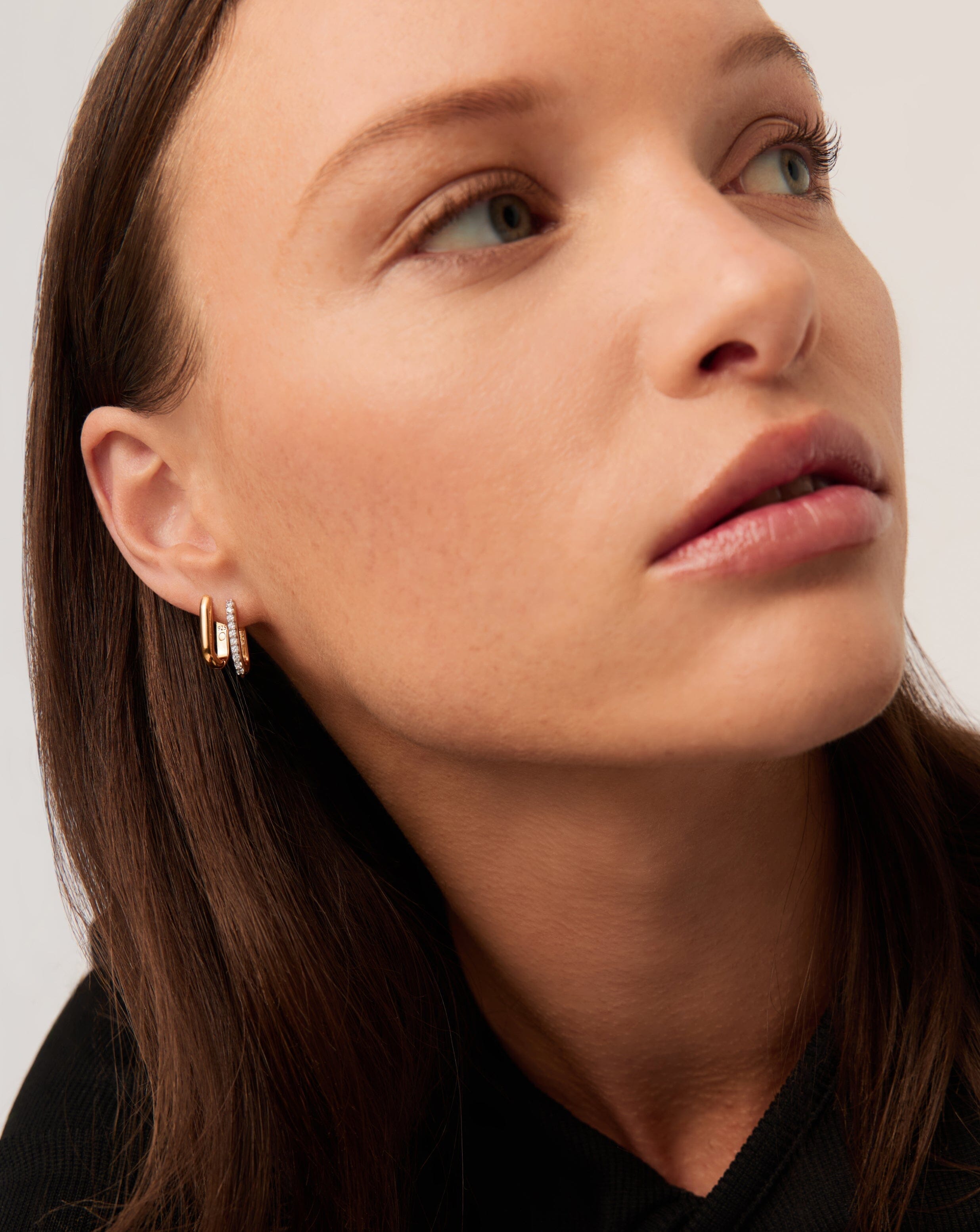 Pavé Huggie Earrings in Recycled Gold Vermeil | 18k Gold Plated