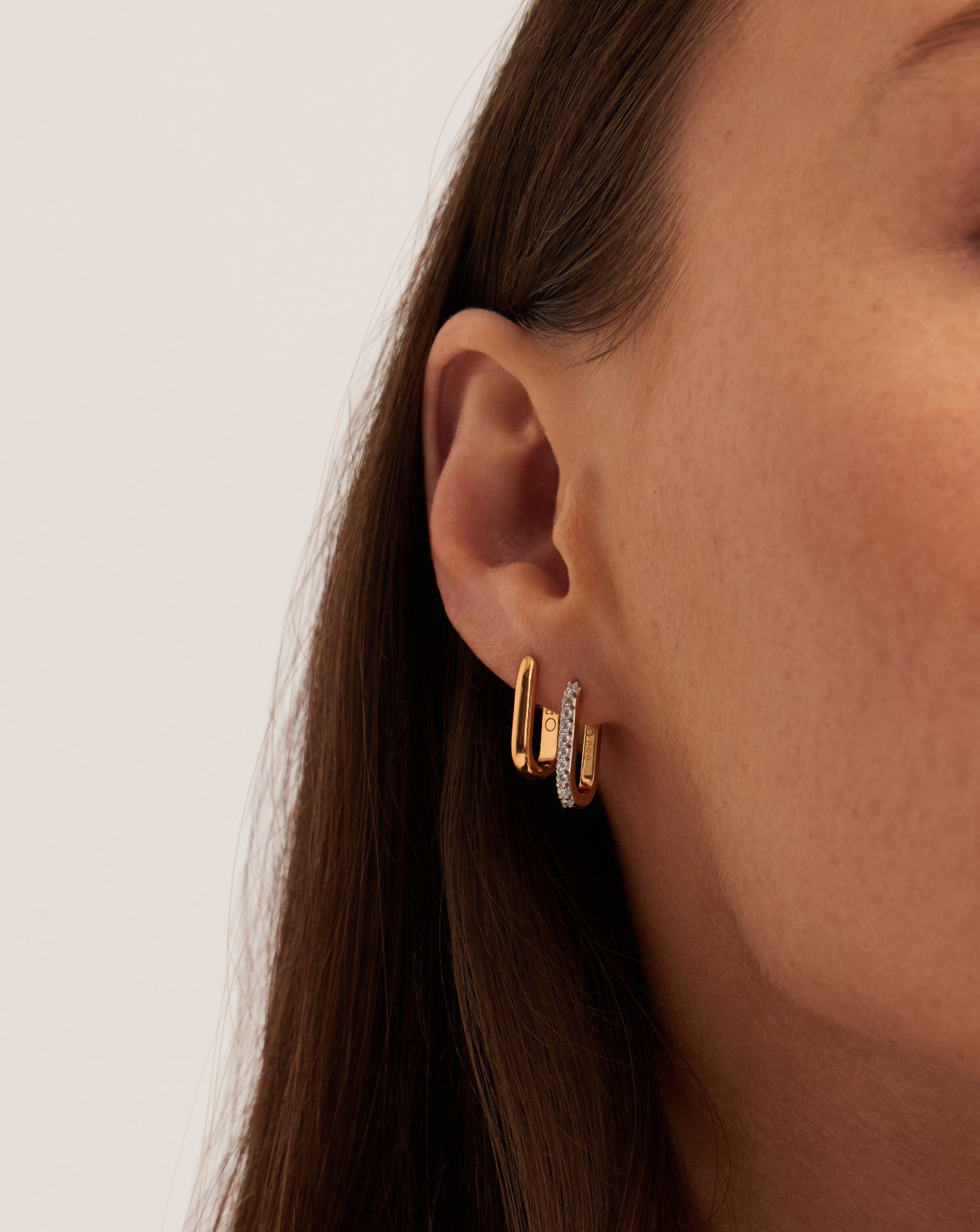 Pavé Huggie Earrings in Recycled Gold Vermeil | 18k Gold Plated