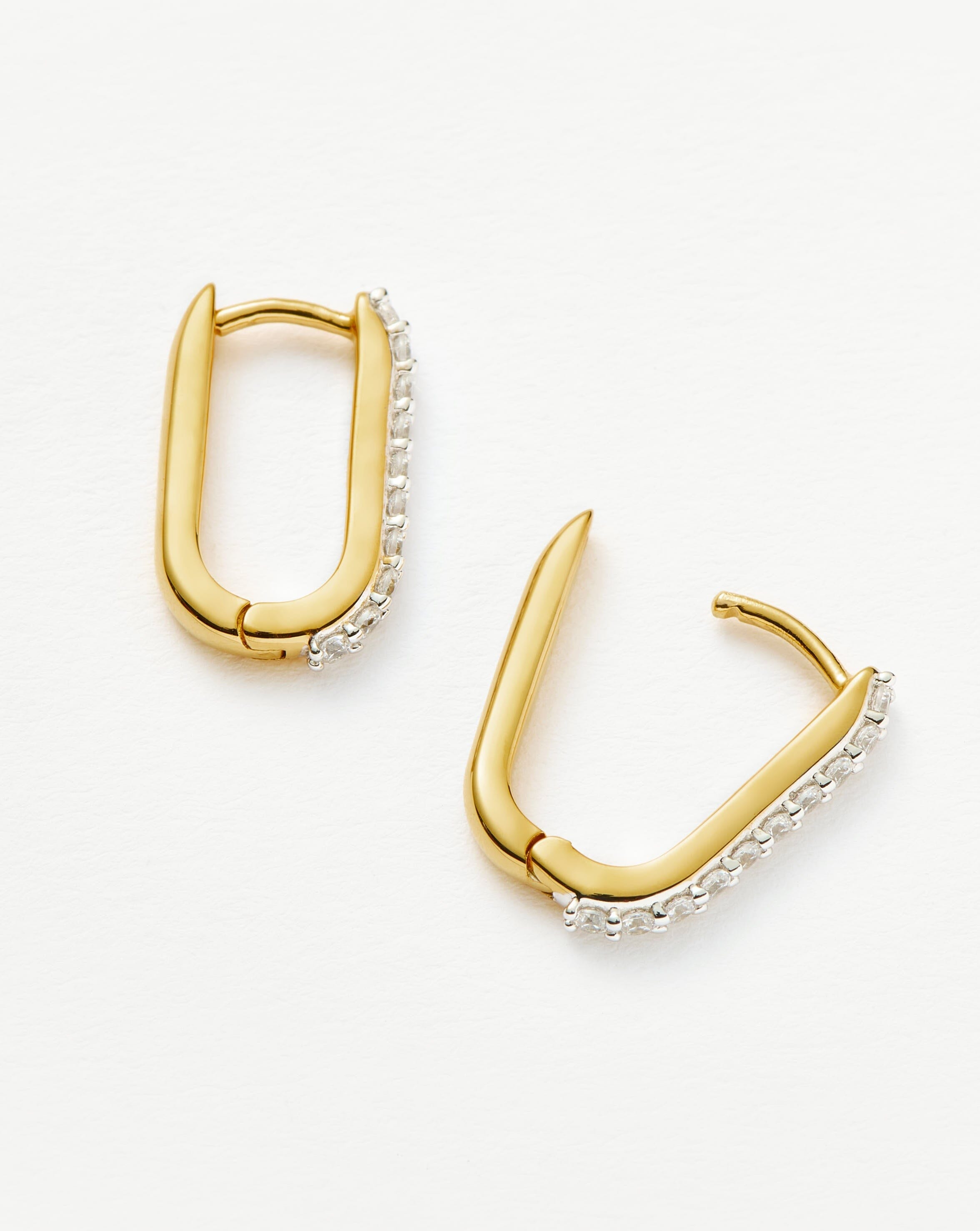 Pavé Huggie Earrings in Recycled Gold Vermeil | 18k Gold Plated