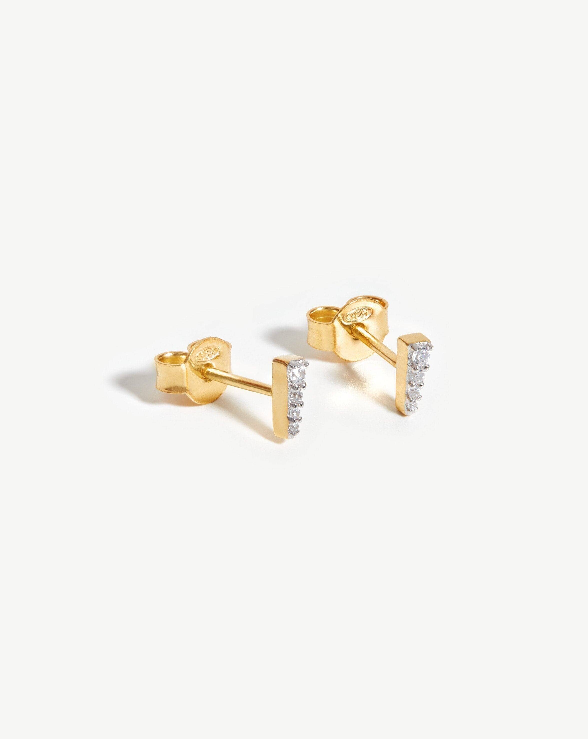 Celestial Pave Spike Stud Earrings in 18k Gold Vermeil & CZ | Handcrafted