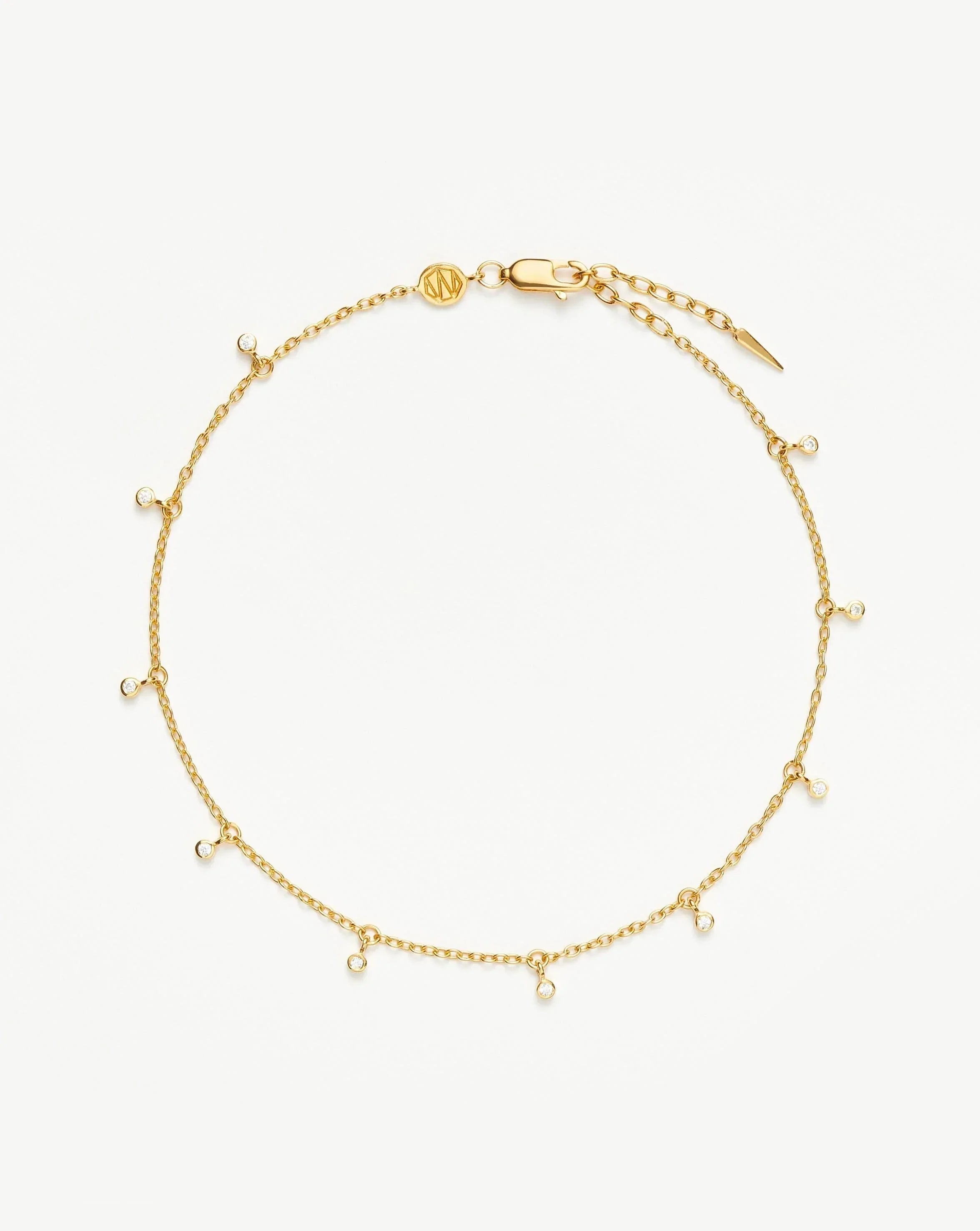 Delicate Pavé Drop Anklet for Summer | Interstellar Gold Plated