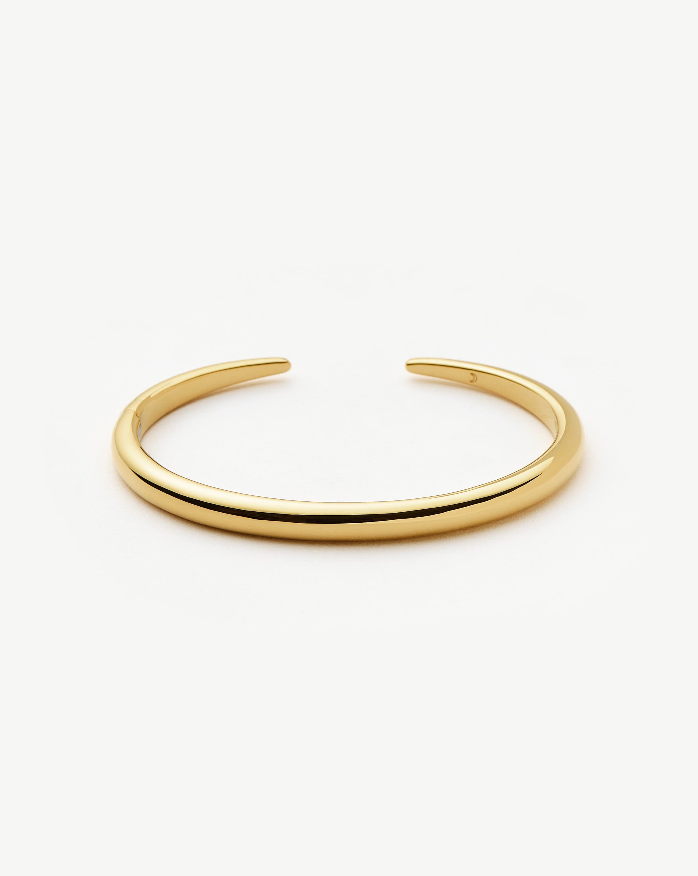 18k Gold Plated Claw Cuff Bracelet | Hinged Fastening for Stacking