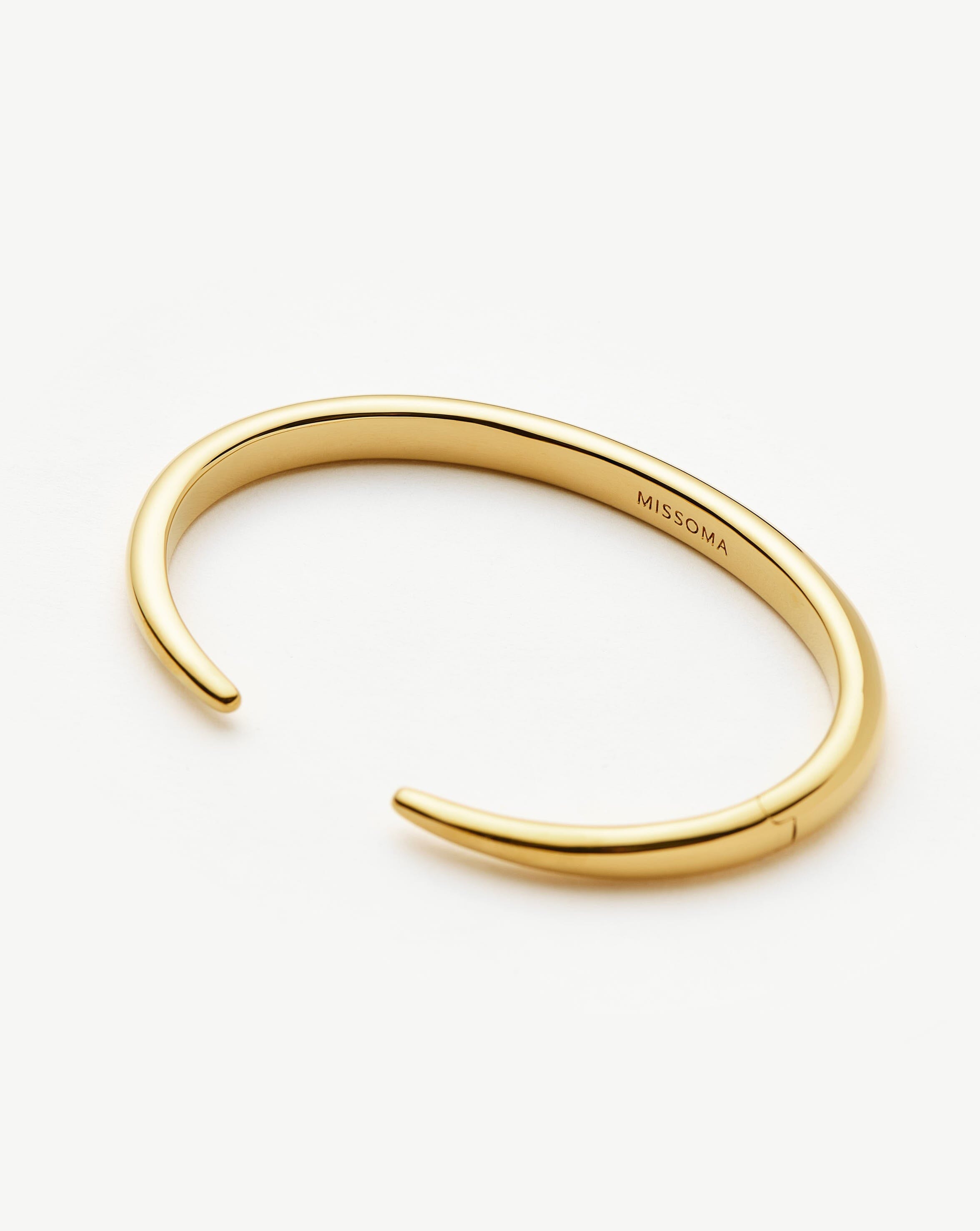 18k Gold Plated Claw Cuff Bracelet | Hinged Fastening for Stacking