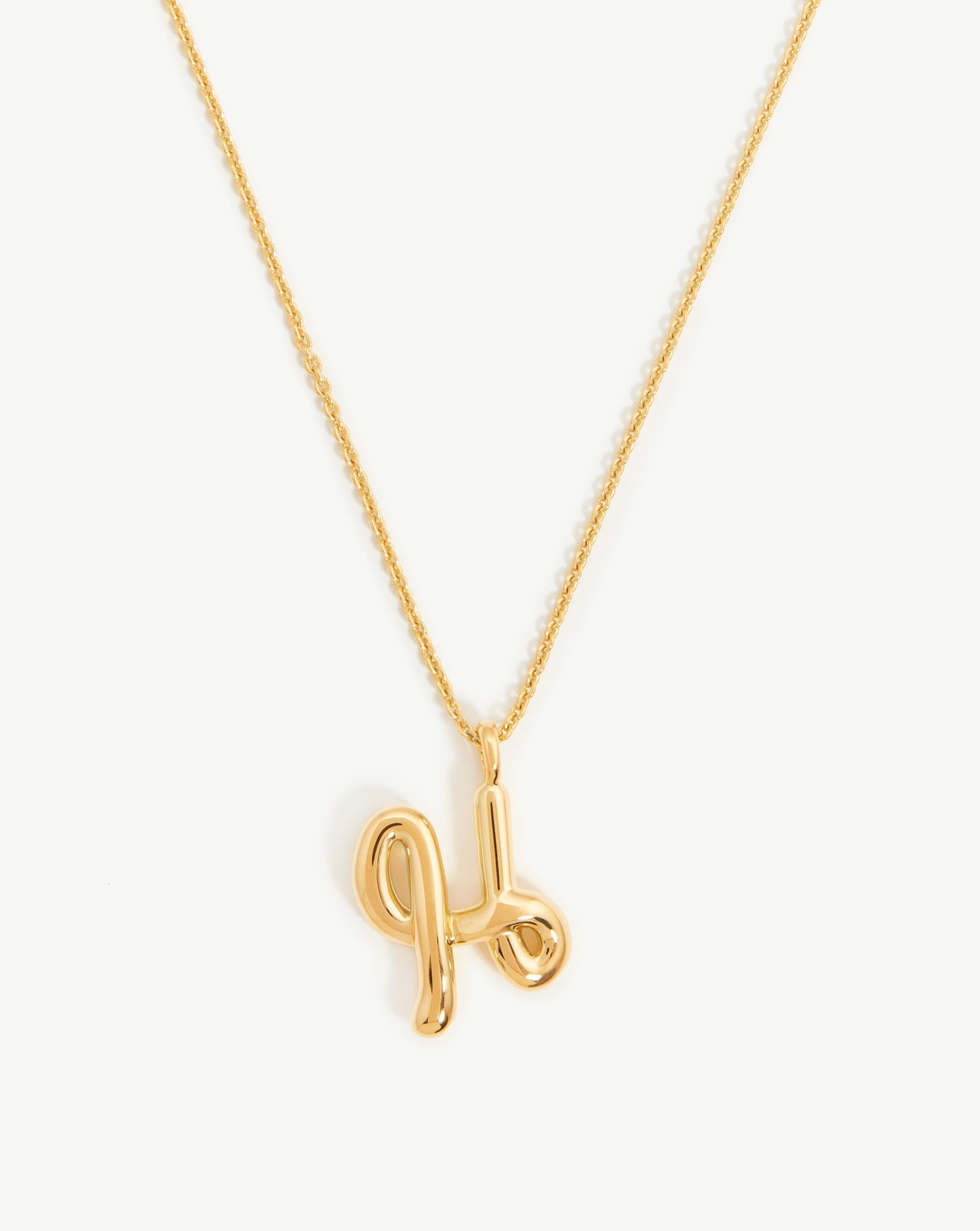 Curly Initial Pendant Necklace - 18k Gold Vermeil | Personalized Gift