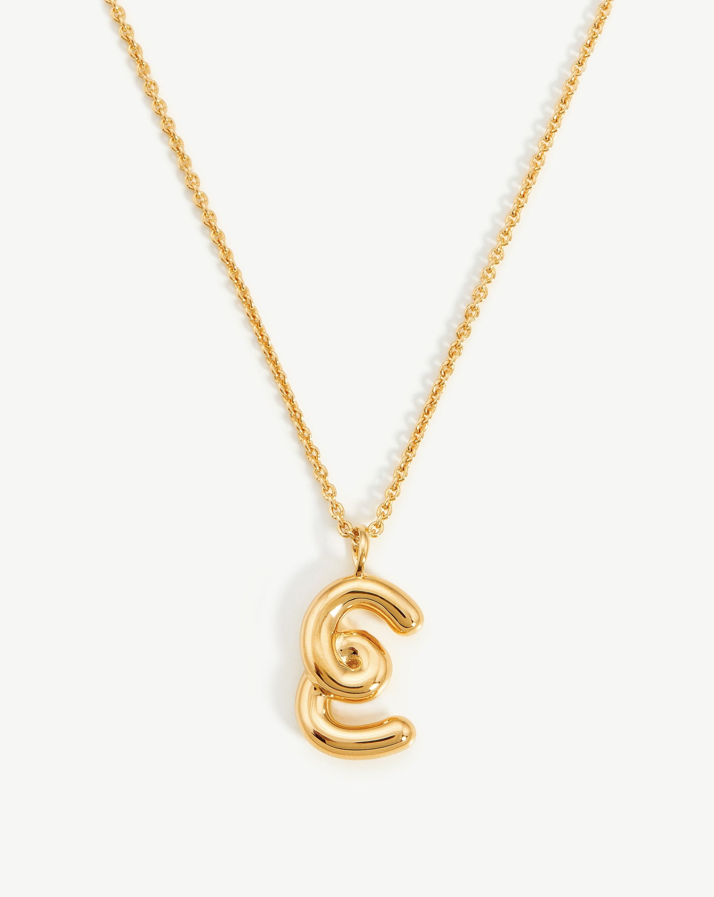Curly Initial Pendant Necklace - 18k Gold Vermeil | Personalized Gift