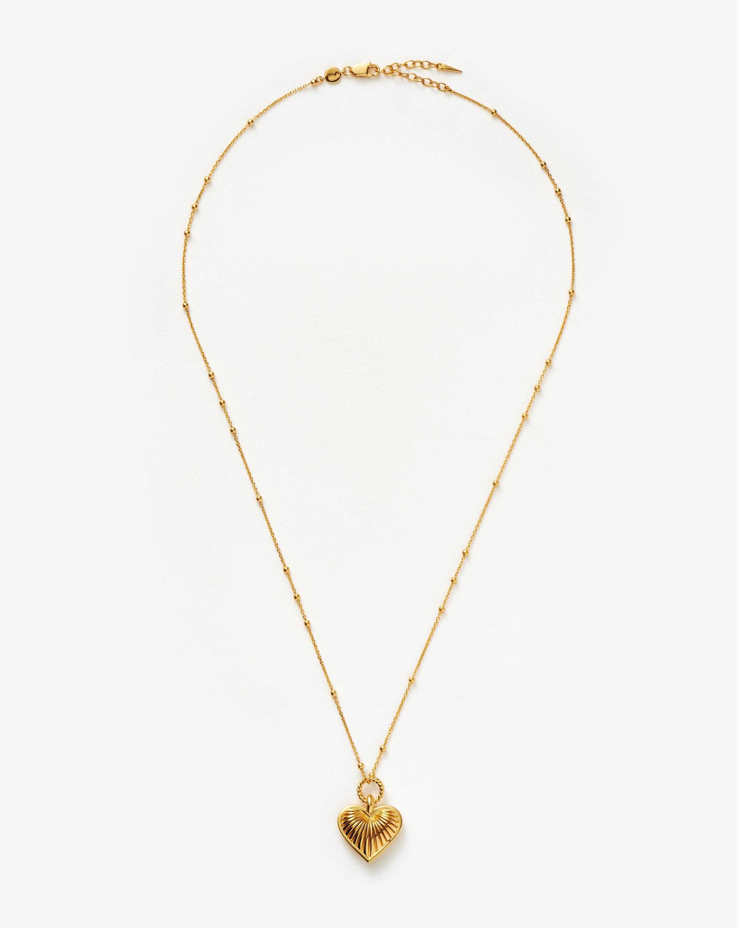 Ridge Heart Pendant Necklace in 18k Gold Plated | Delicate Layering Jewelry