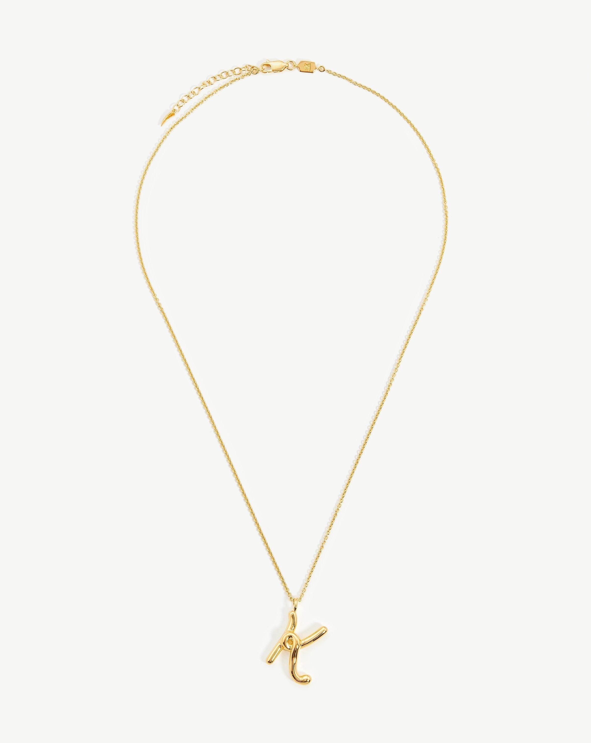 Personalized Initial K Necklace in 18k Gold Vermeil | Curly Molten