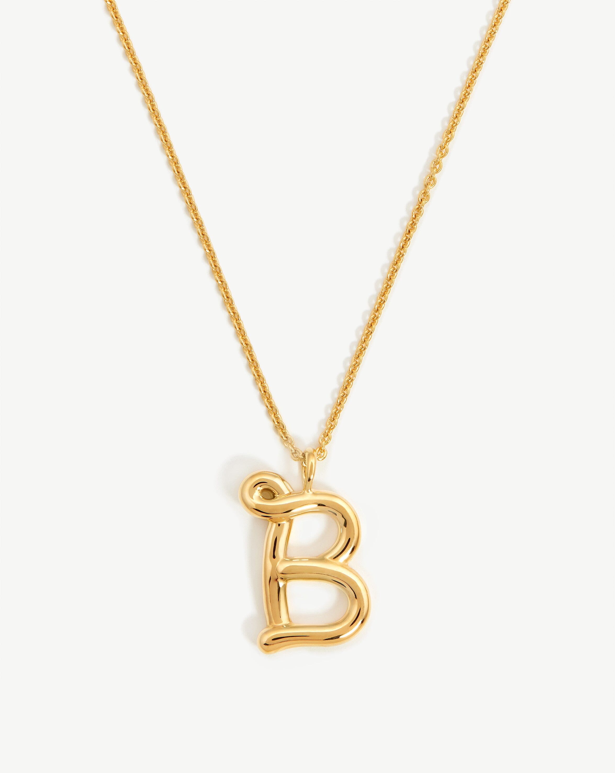 Curly Initial Pendant Necklace - 18k Gold Vermeil | Personalized Gift