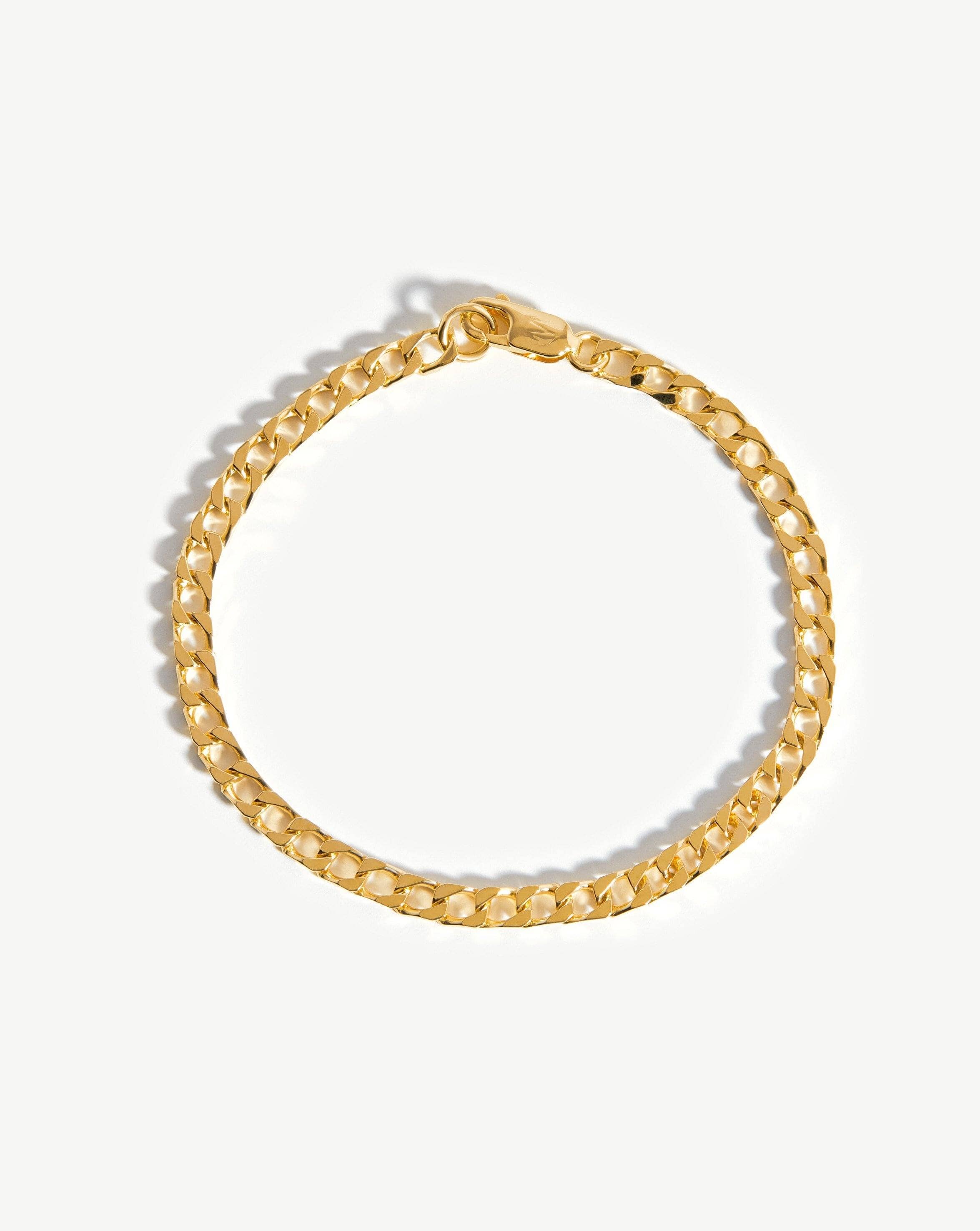 Flat Curb Chain Bracelet in 18k Gold Vermeil | Lucy Williams