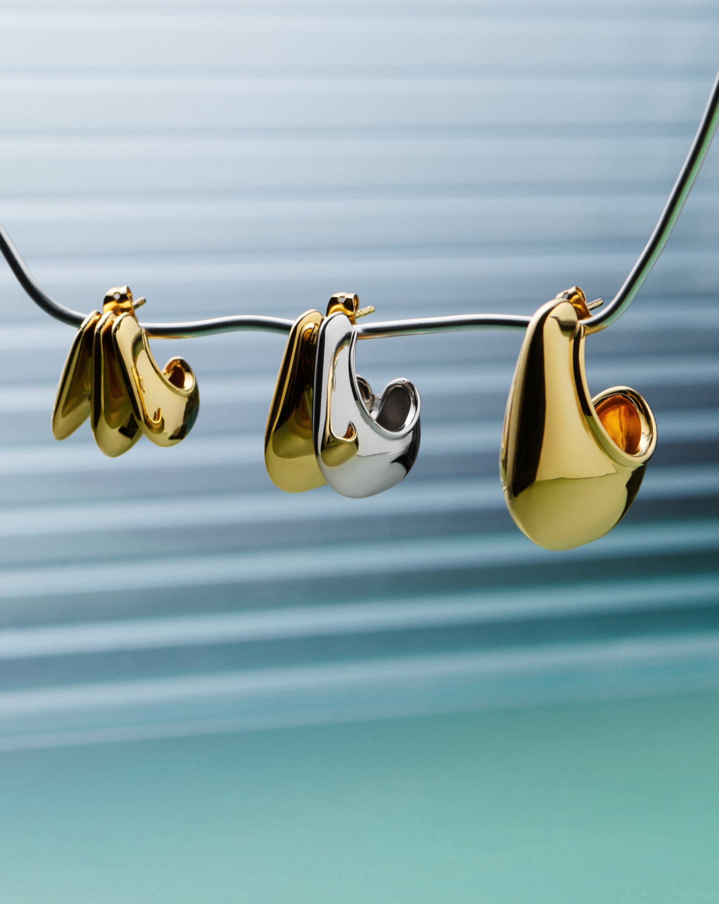 Large Dome Hoop Earrings in 18k Gold Plated Brass | Hera Dome